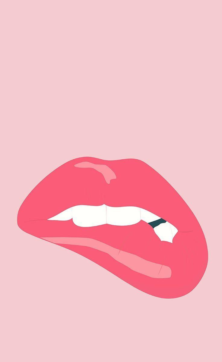 736x1202 Bitten Lip. iPhone Wallpaper. Lips, Wallpaper