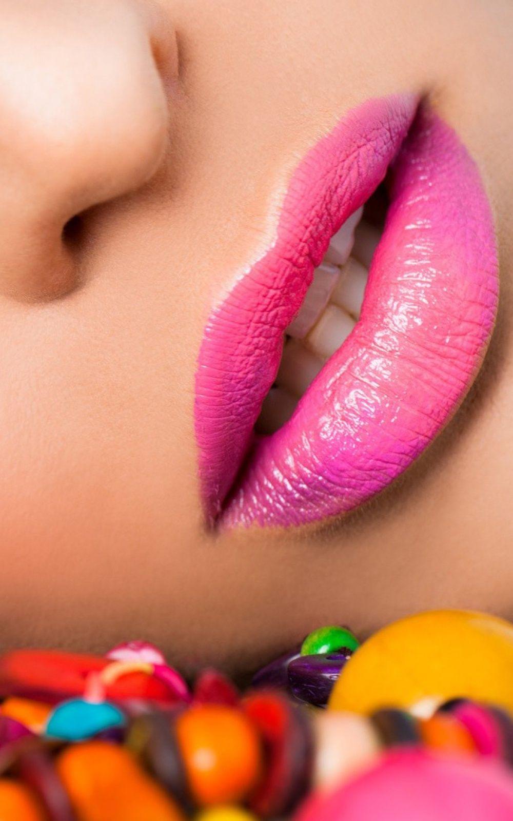 1000x1600 Pink Lips Colorful Candy Android Wallpaper free download