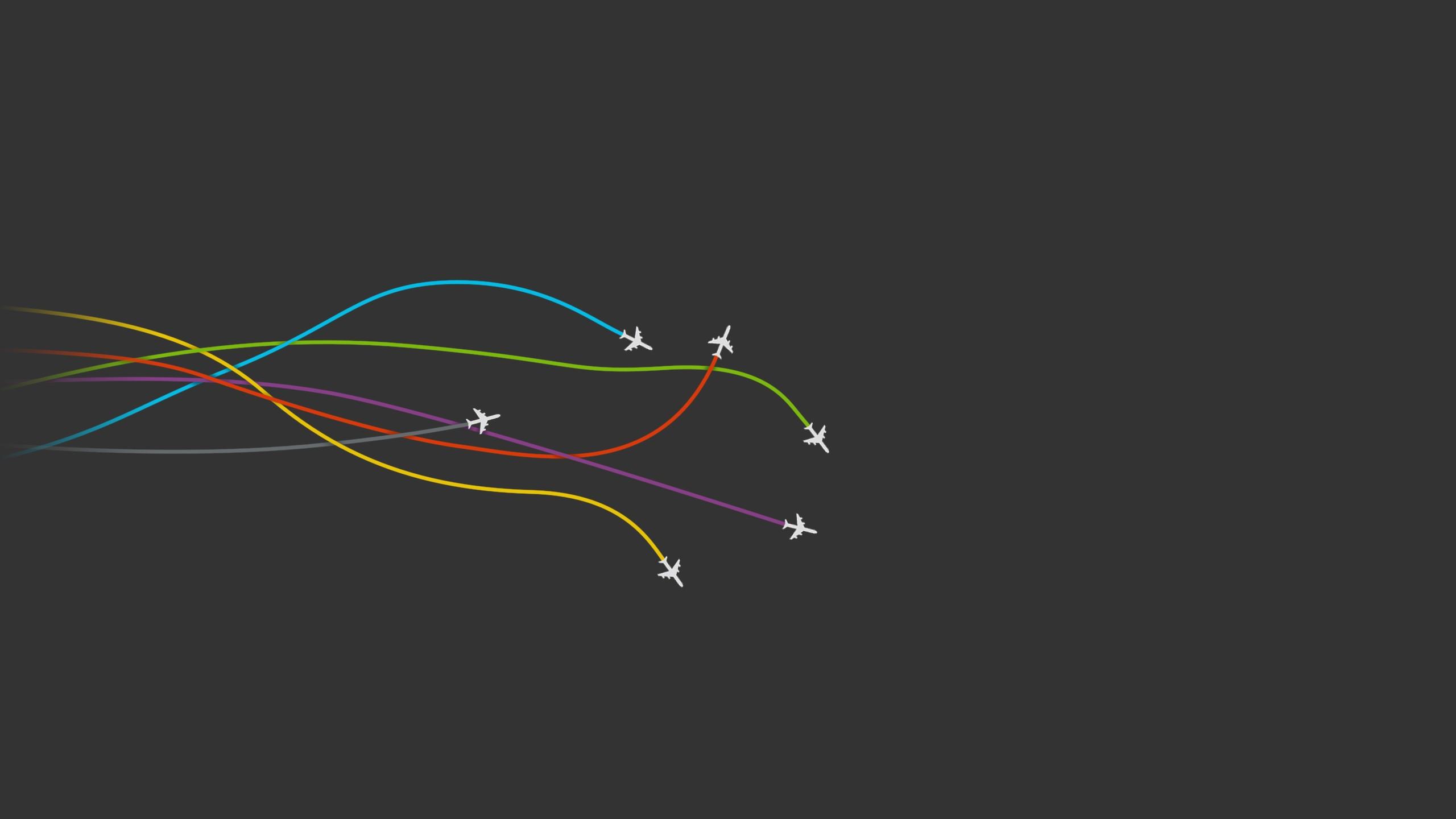2560x1440 Aircraft minimalistic gray planes simple colors wallpaperx1440