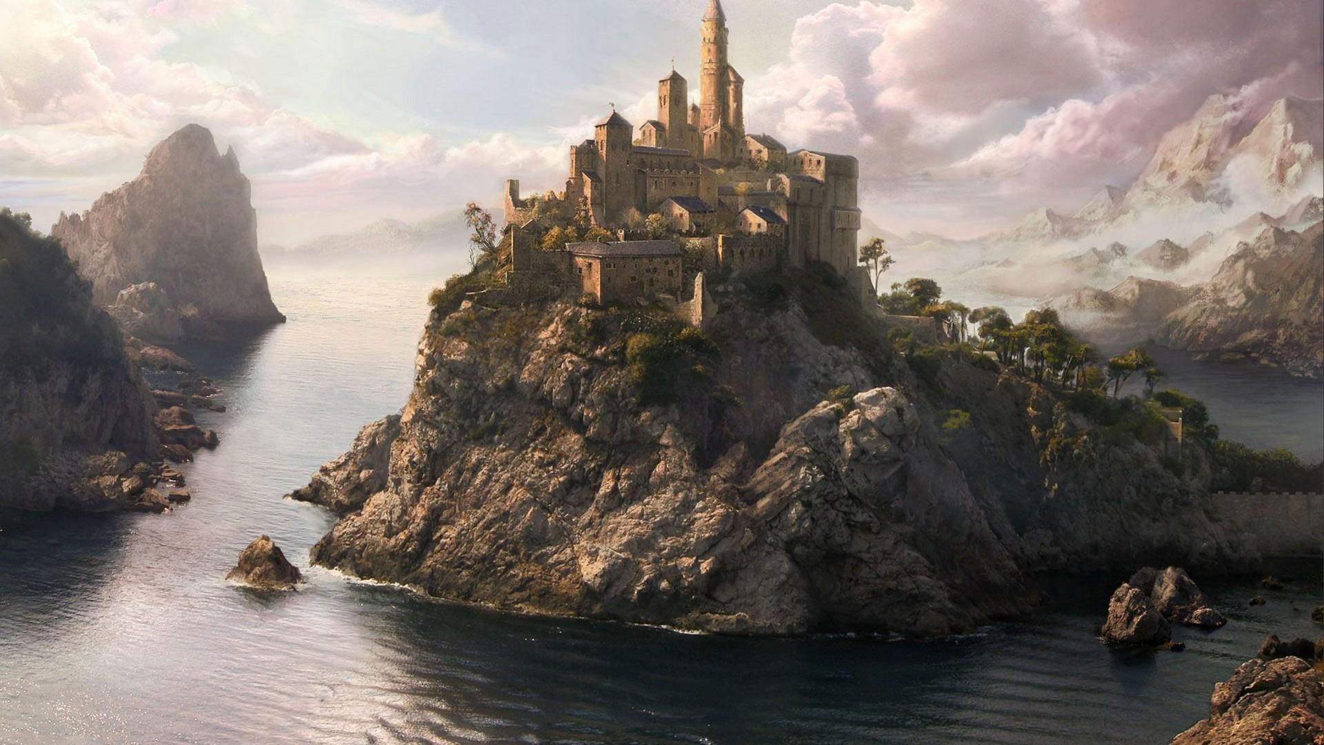 1920x1080 Best Fantasy Art Wallpaper With High Resolution Pixel Castle On Hill