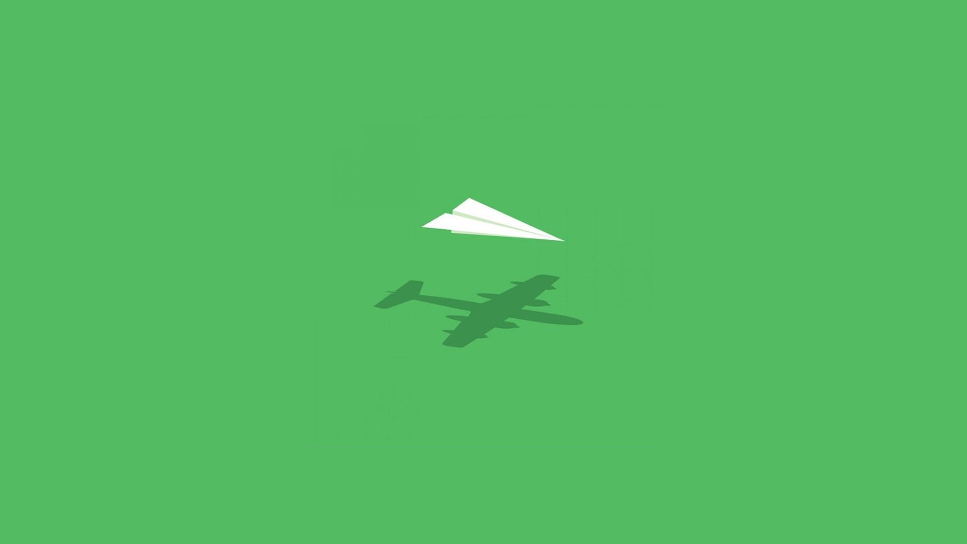 1920x1080 aircraft, Minimalistic, Wall, Humor, Imagination, Paper, Plane Wallpaper HD / Desktop and Mobile Background