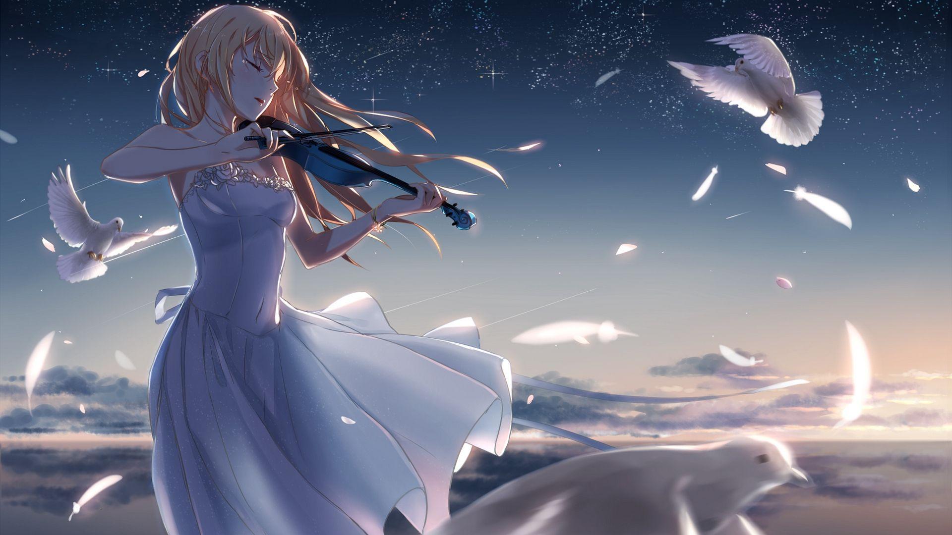 1920x1080 Download wallpaper 1920x1080 shigatsu wa kimi no uso, kaori miyazono
