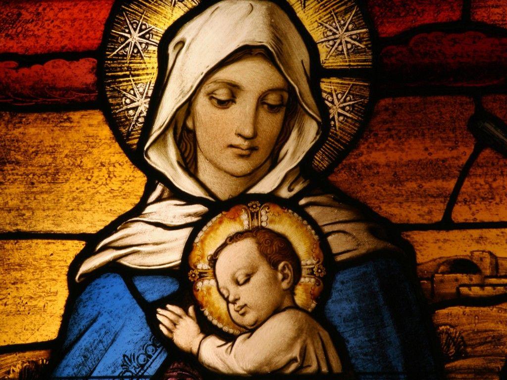 1024x768 mother mary with baby jesus christ wallpaper picture Download
