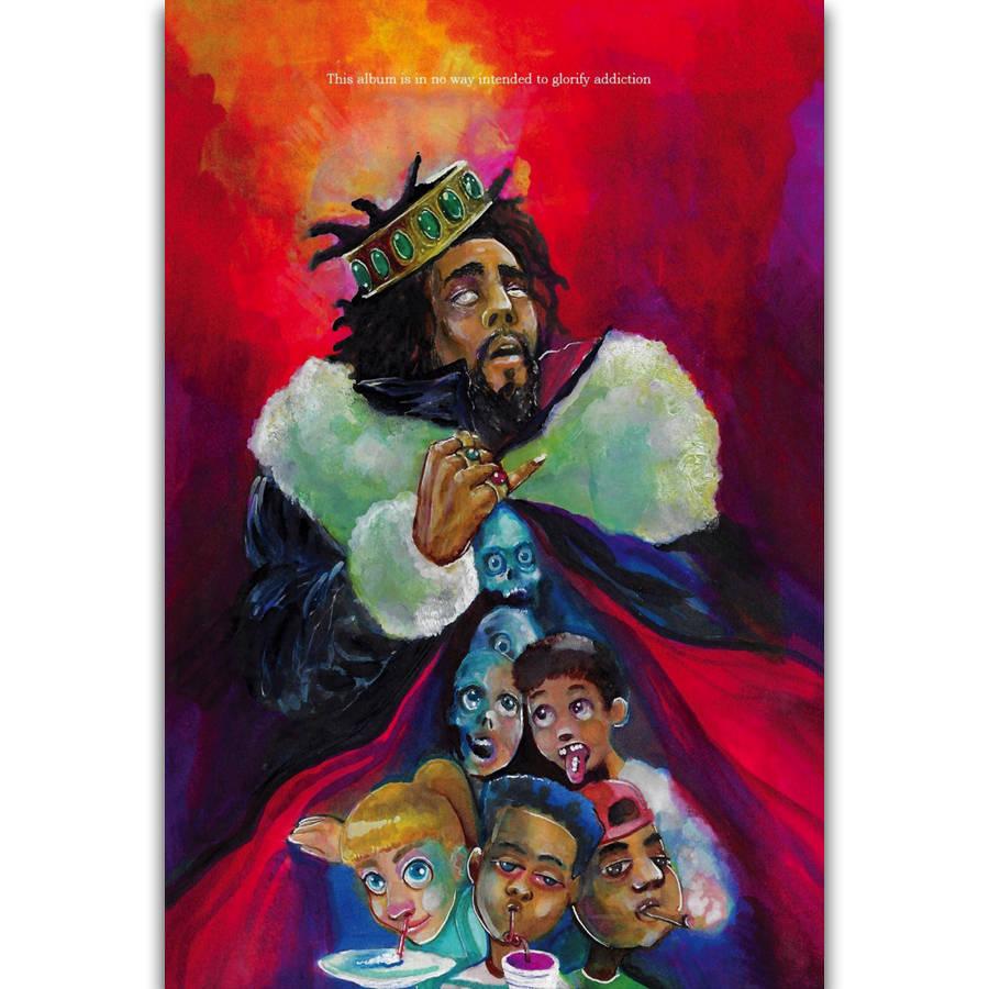 900x900 S213 2018 New Album Cover J Cole K.O.D Album Music Singer Wall Art Painting Print On Silk Canvas Poster Home Decoration. Painting & Calligraphy