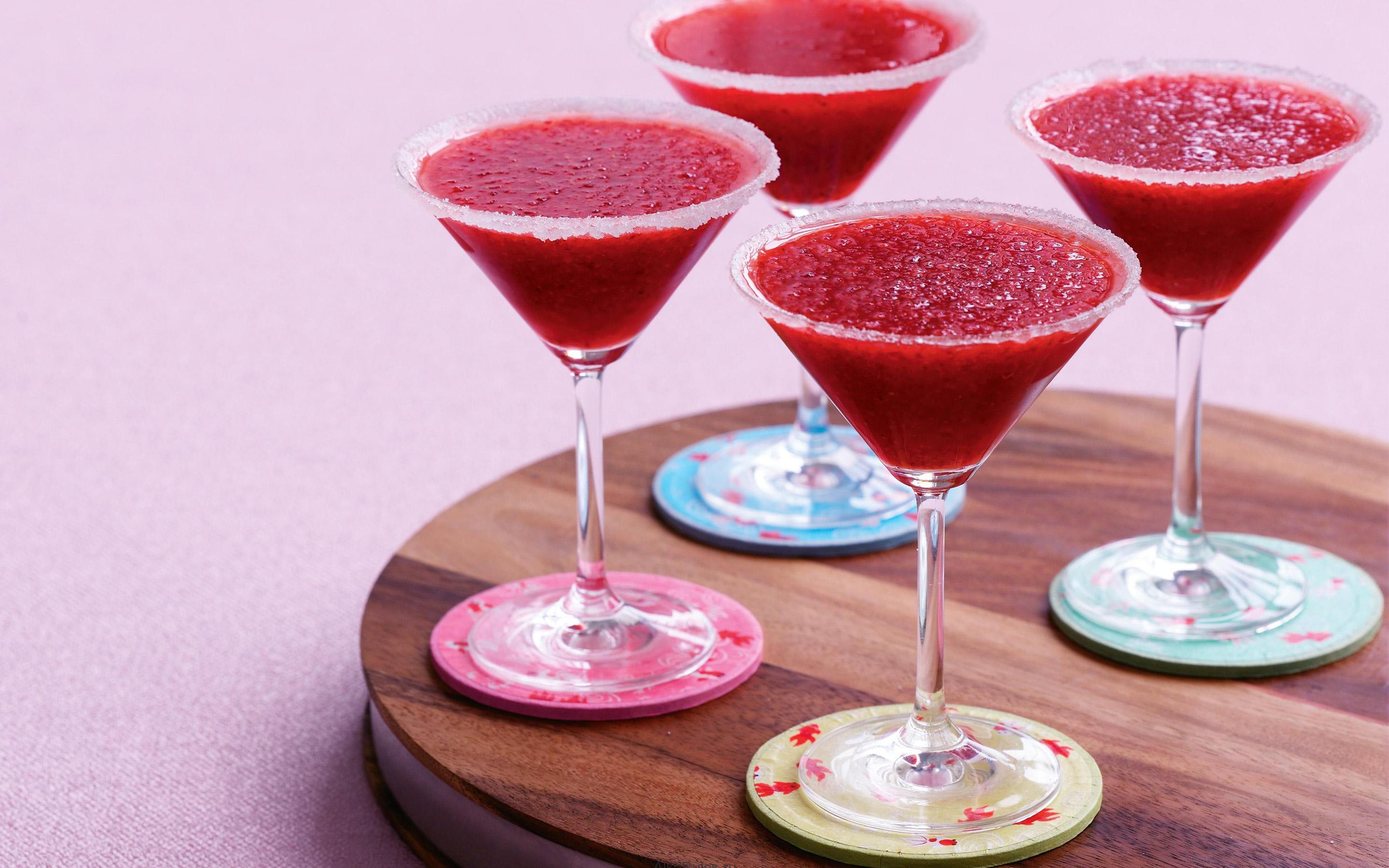 2880x1800 Download wallpaper Strawberry Margarita Cocktail, macro, cocktails, glass with drink, Margarita Cocktail, Strawberry Margarita, Glass with Margarita for desktop with resolution 2880x1800. High Quality HD picture wallpaper