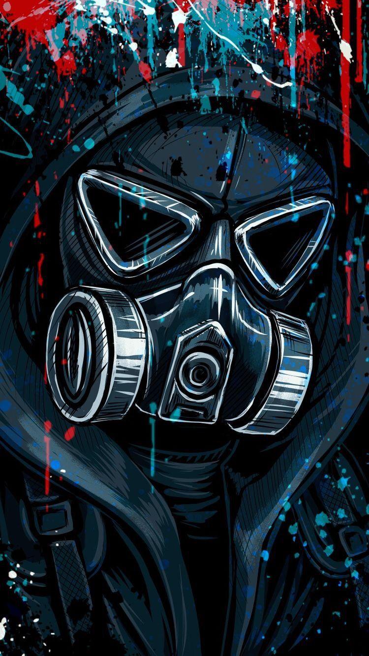 750x1333 Geek. Graffiti wallpaper, Gas mask art, Street art wallpaper
