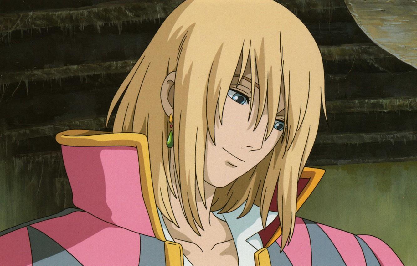 1332x850 Wallpaper face, MAG, guy, earring, blonde, the wizard, howl's moving castle, hayao Miyazaki, howl`s moving castle, howl jenkins, high collar image for desktop, section сёнэн