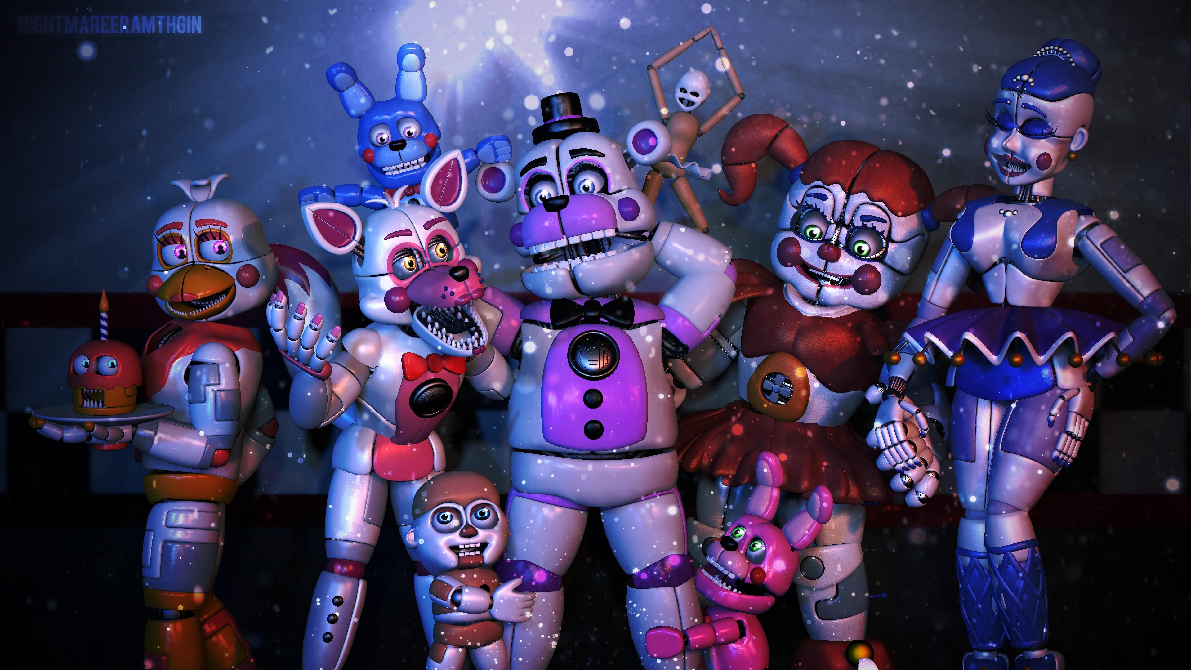 3840x2160 F. Freddy Ballora Circus Baby Five Nights at Freddy's Sister Location 4K HD FNAF Wallpaper