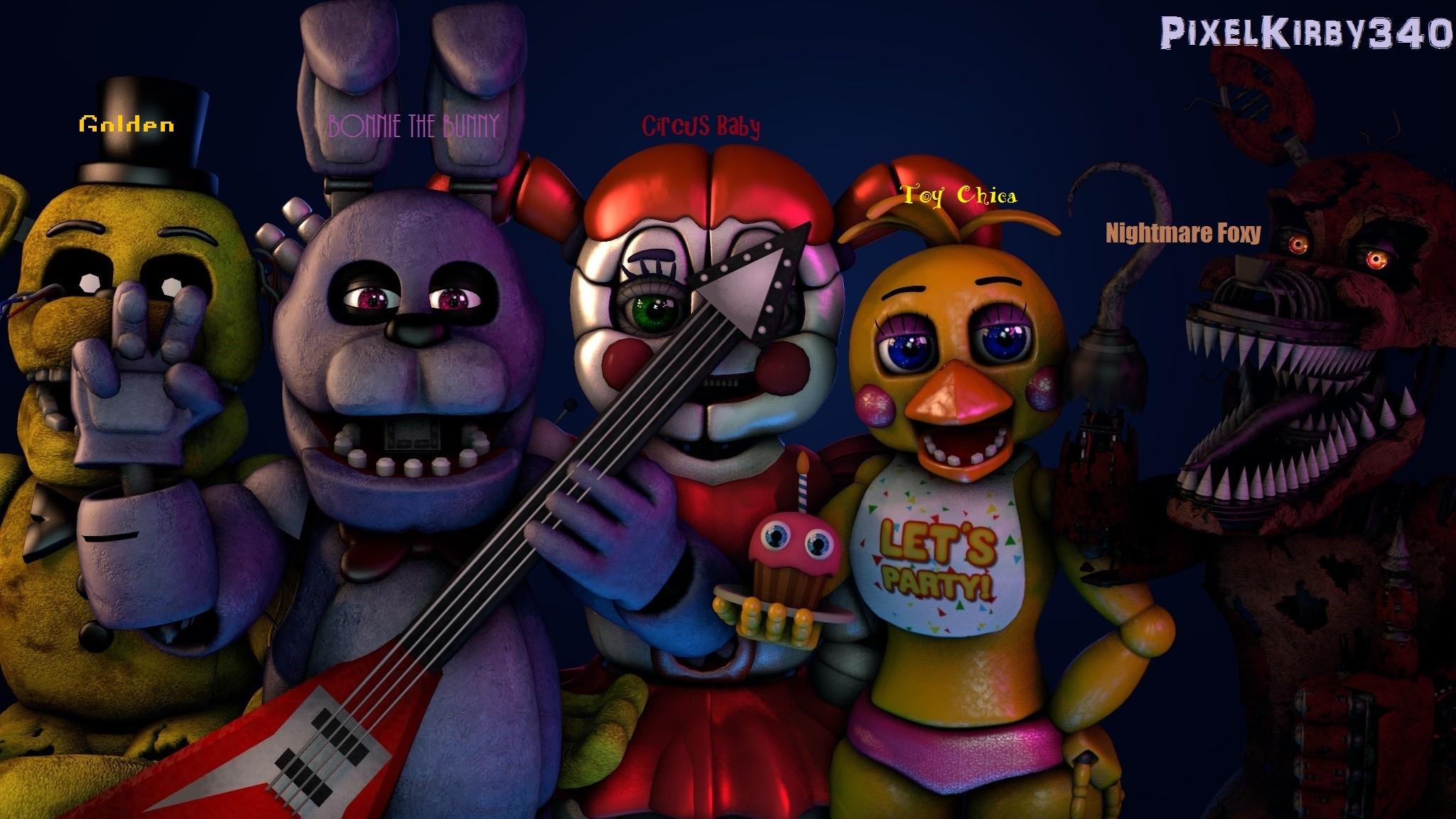 2048x1152 Fnaf All Characters