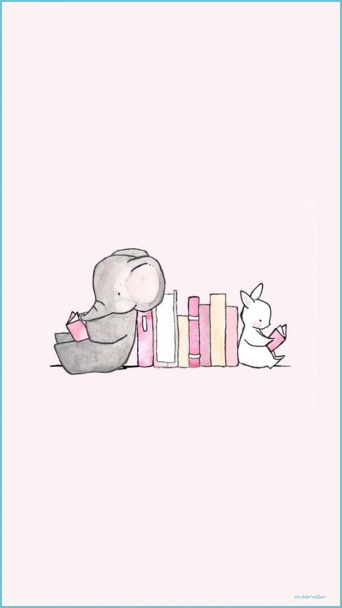 698x1241 Elephant And Bunny Cute Wallpaper iPhone Bunny Wallpaper, Rabbit Elephant Wallpaper