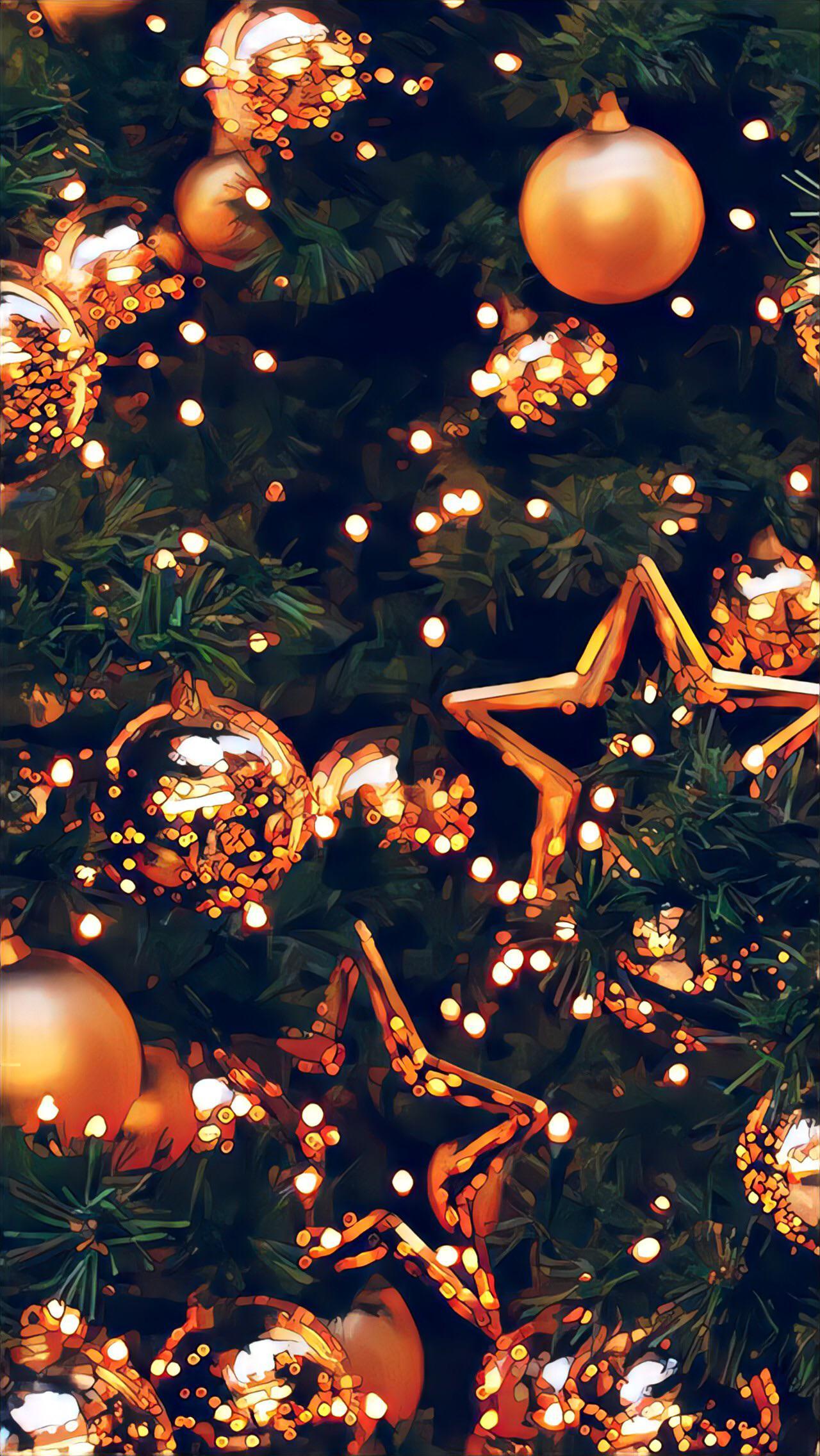 1280x2272 A nice christmas wallpaper i enhanced then out through a paint filter with remini: iphonexwallpaper