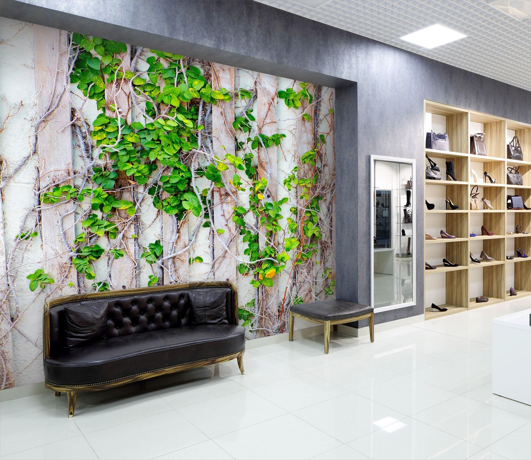 1845x1600 3D Green Tree Vine MM130 Removable Commercial Wallpaper Self