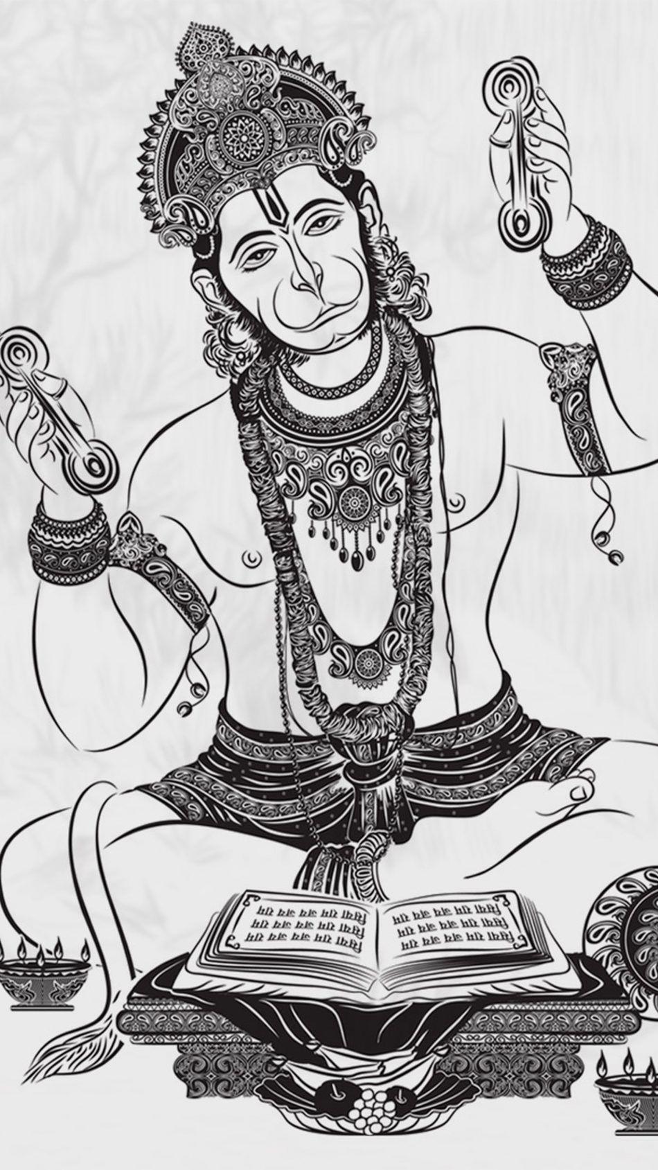 Lord Hanuman Black and White HD Wallpapers - Top Free Lord Hanuman Black  and White HD Backgrounds - WallpaperAccess