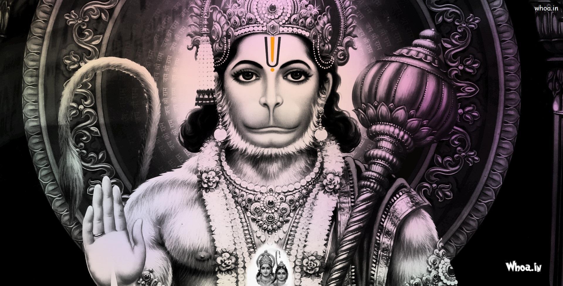 1920x978 Lord Hanuman Black And White HD Wallpaper