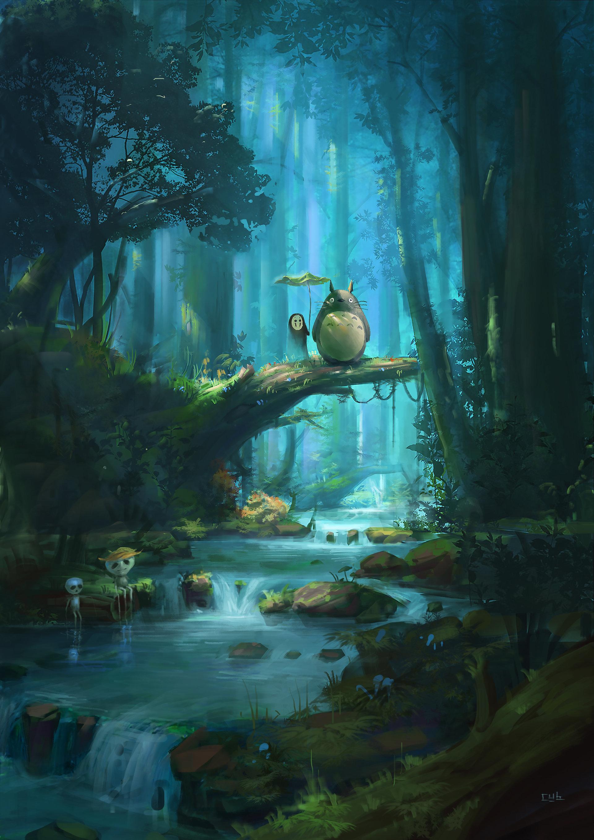 1920x2716 Totoro And No Face: Ghibli