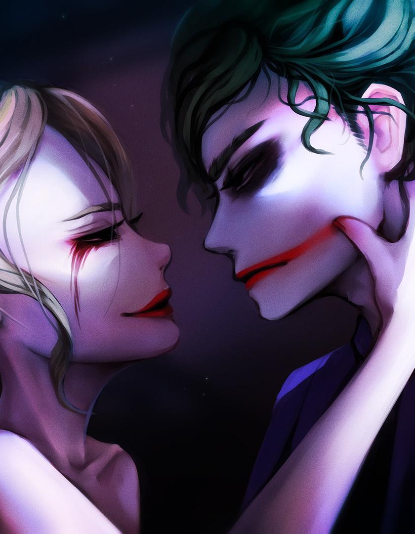 840x1080 Harley Quinn, Joker, Villain, Love, Valentine, Fantasy, Quinn And Joker Wallpaper 4k