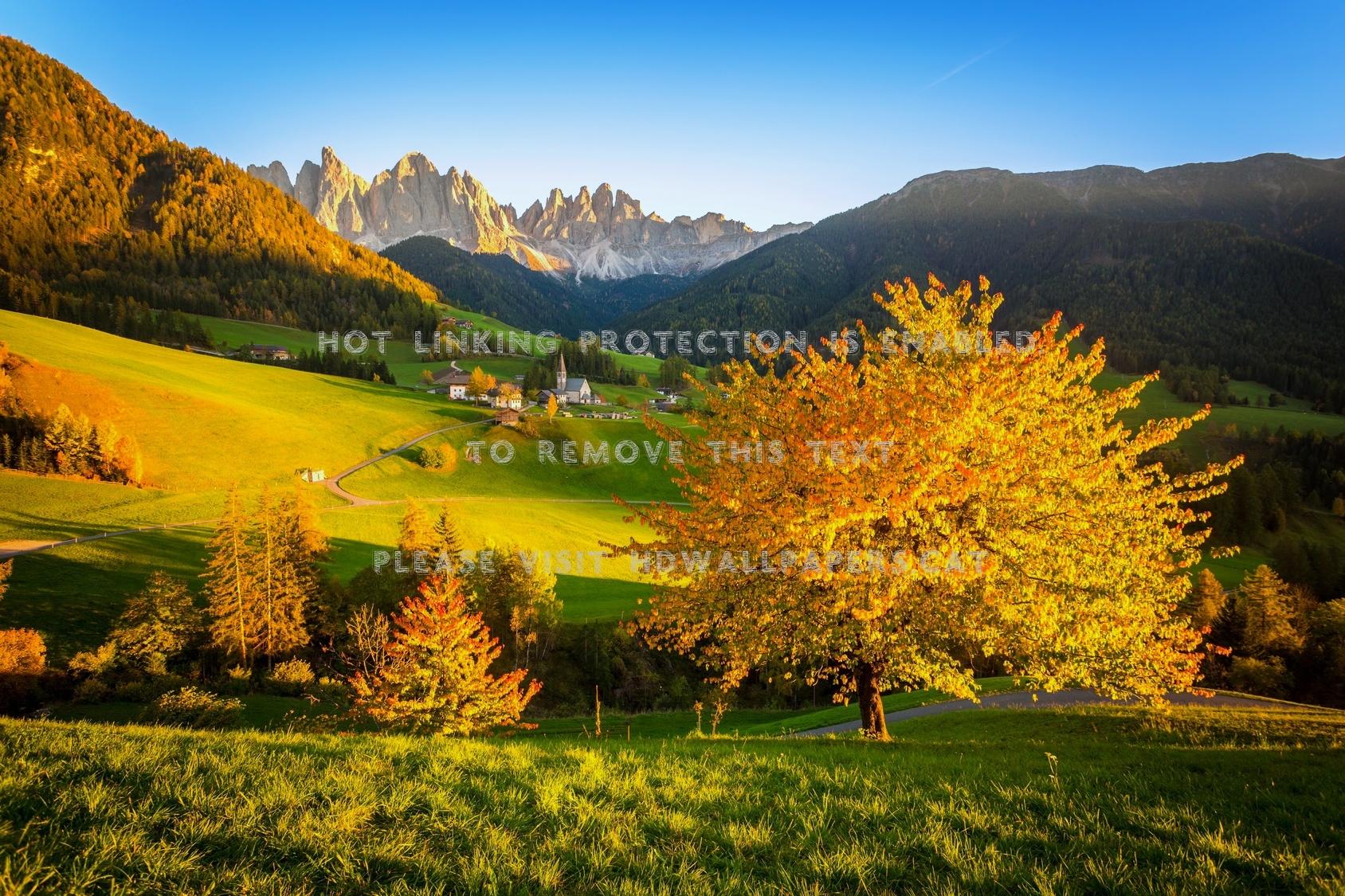 1688x1125 early autumn in mountains village fall
