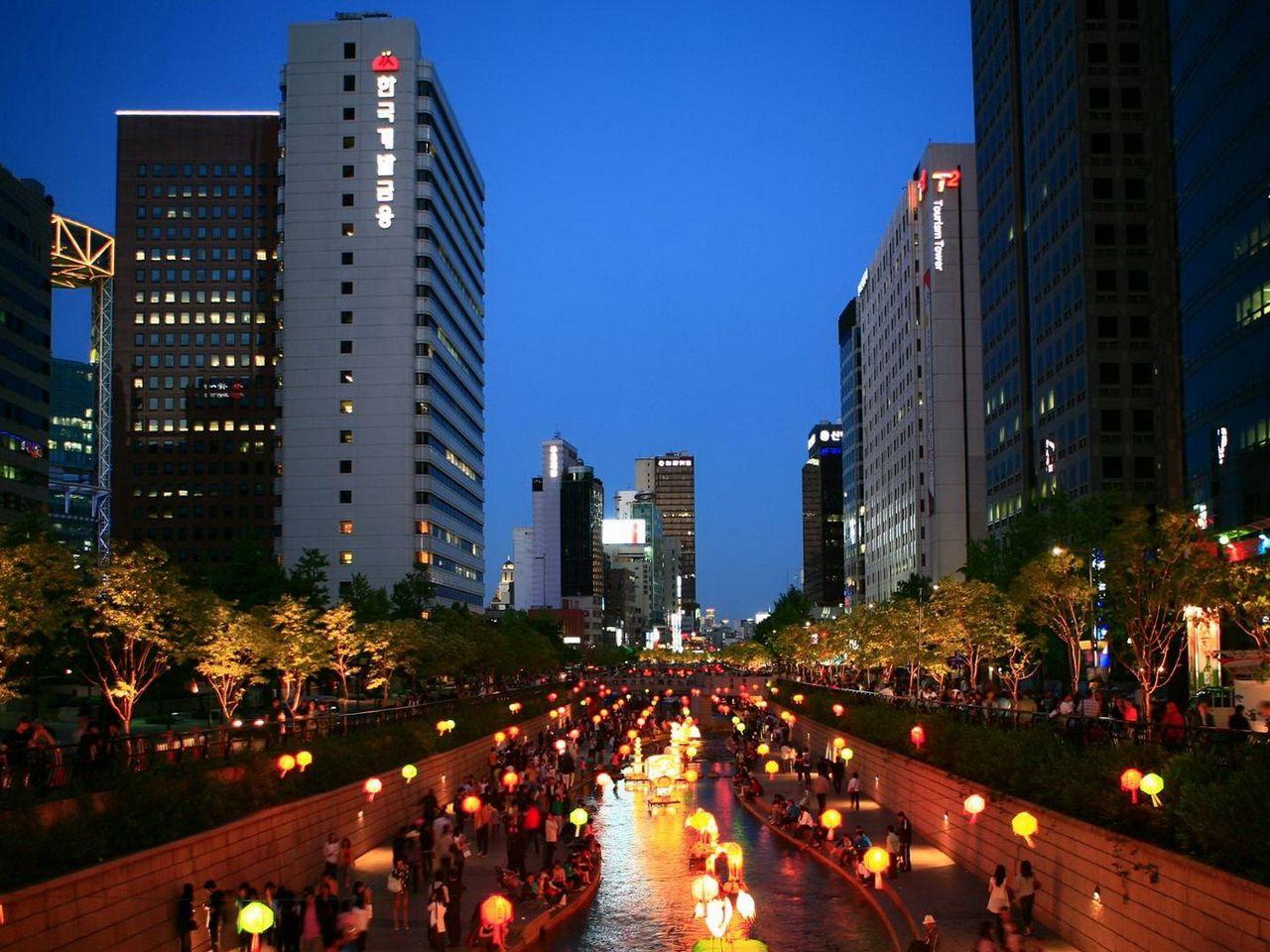 1280x960 Download wallpaper 1280x960 korea, asia, seoul, south korea, night, city, lights city standard 4:3 HD background