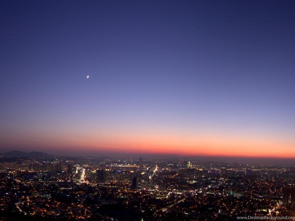 1024x768 Asia Seoul South Korea Dusk Wallpaper Desktop Background