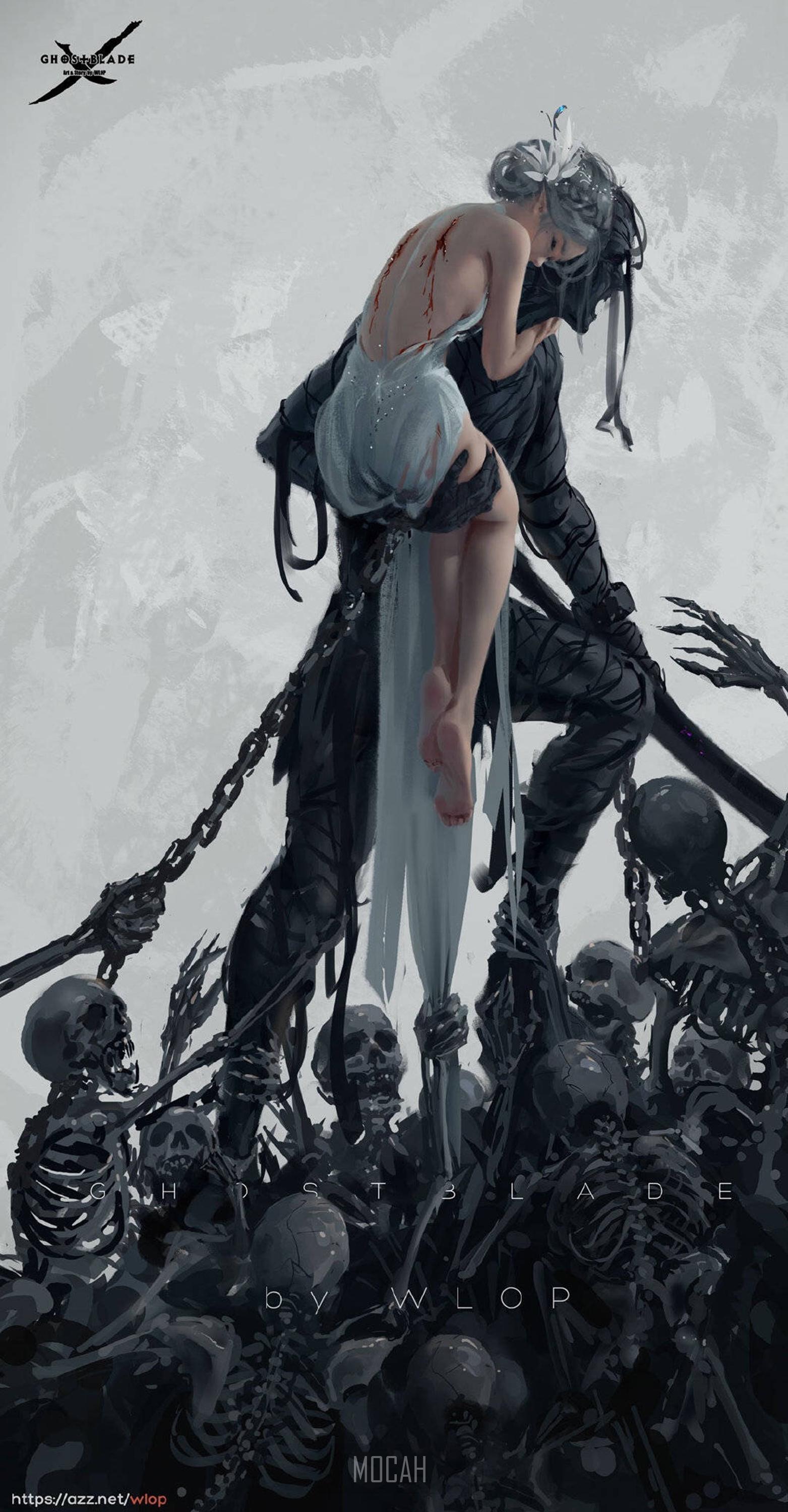 1563x3000 WLOP, anime girl, fallen angel wallpaper 1080p, 1563x3000. Mocah HD Wallpaper