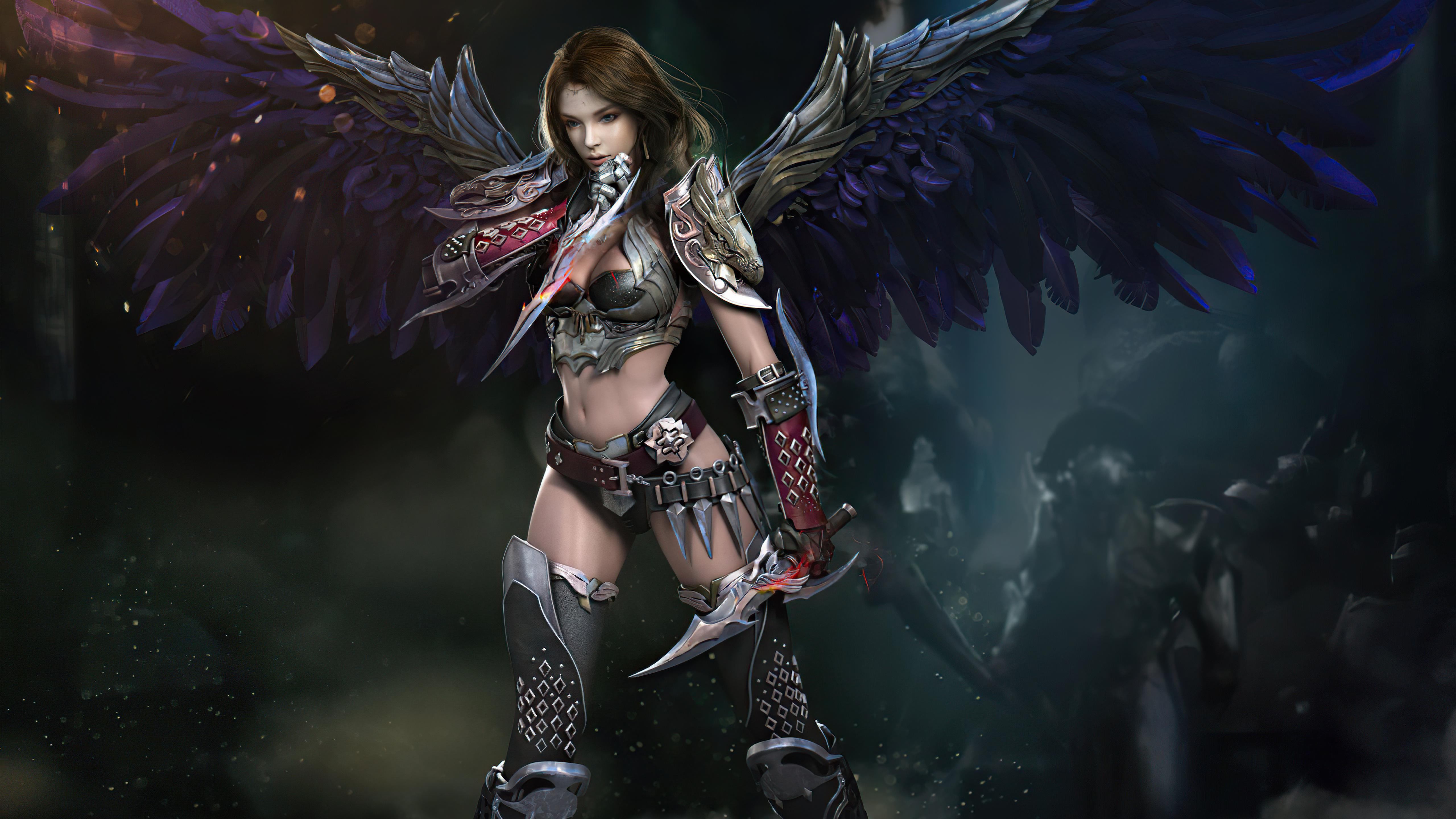5120x2880 Warrior Dark Angel Art 5k, HD Artist, 4k Wallpaper, Image, Background, Photo and Picture