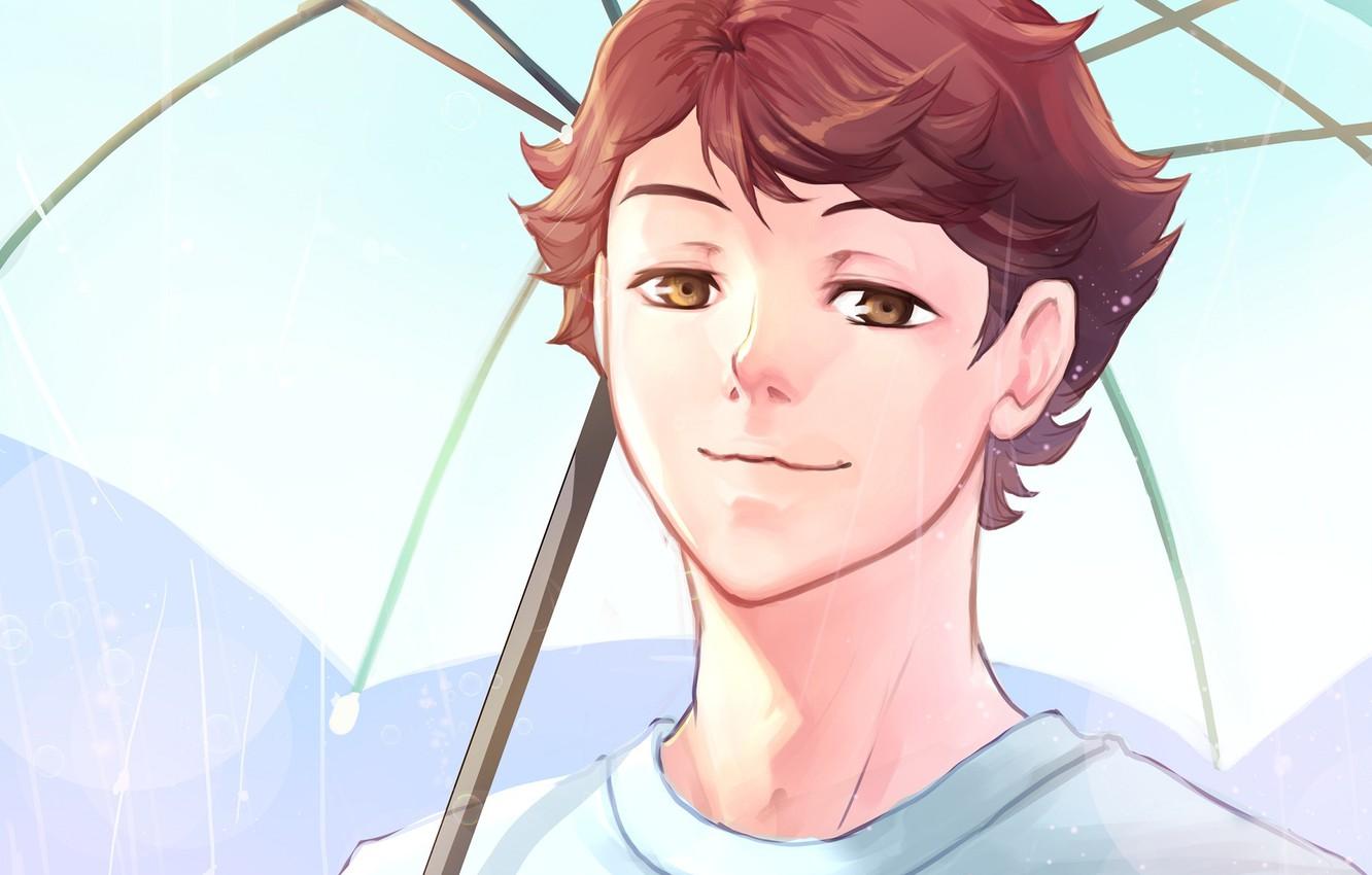 1332x850 Wallpaper look, umbrella, guy, Volleyball, Haikyuu, Oikawa Toora image for desktop, section сёнэн