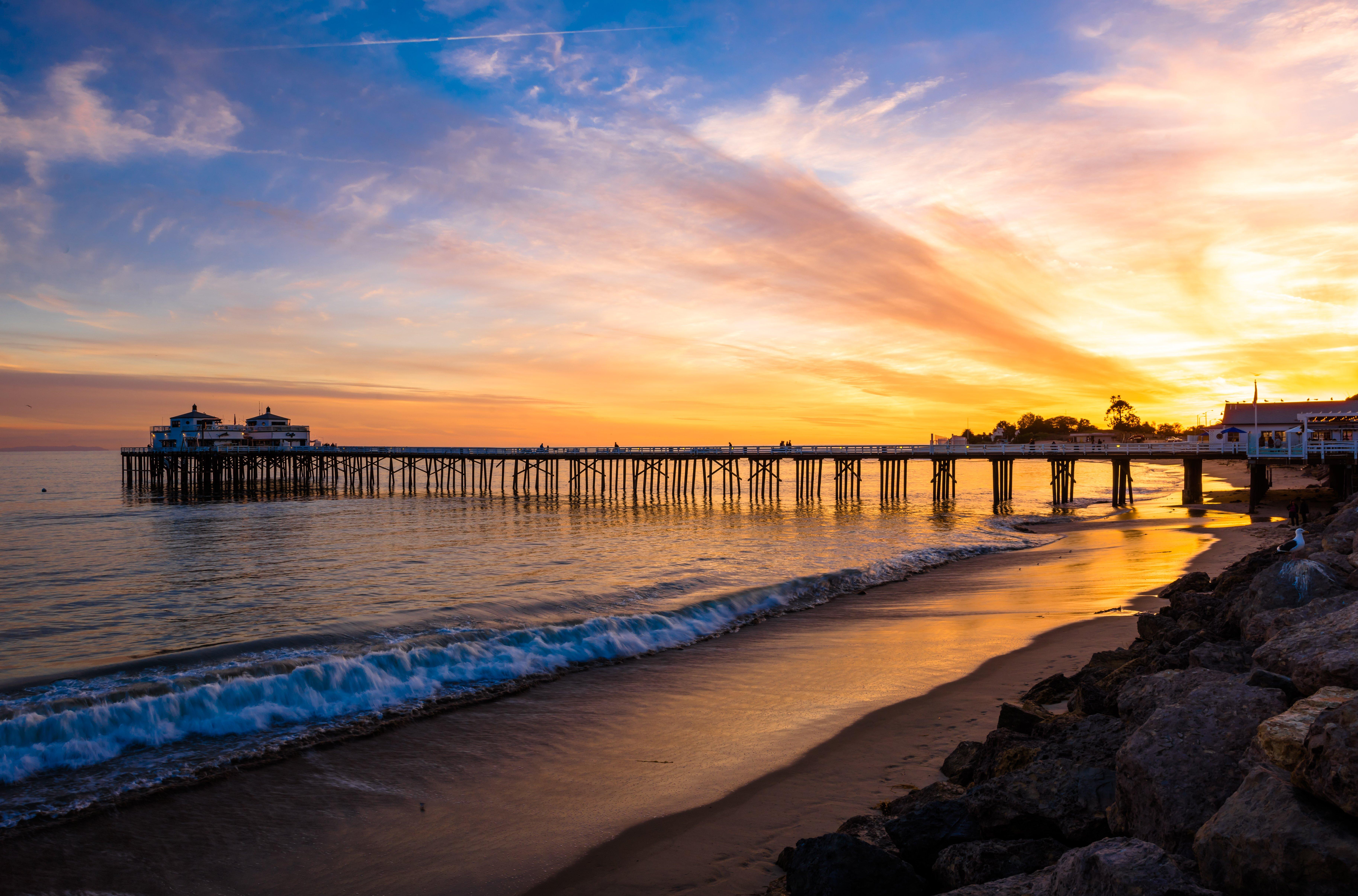 7302x4823 usa, Sunrises, And, Sunsets, Marinas, Sky, Coast, Sea, Waves, Malibu, Nature Wallpaper HD / Desktop and Mobile Background