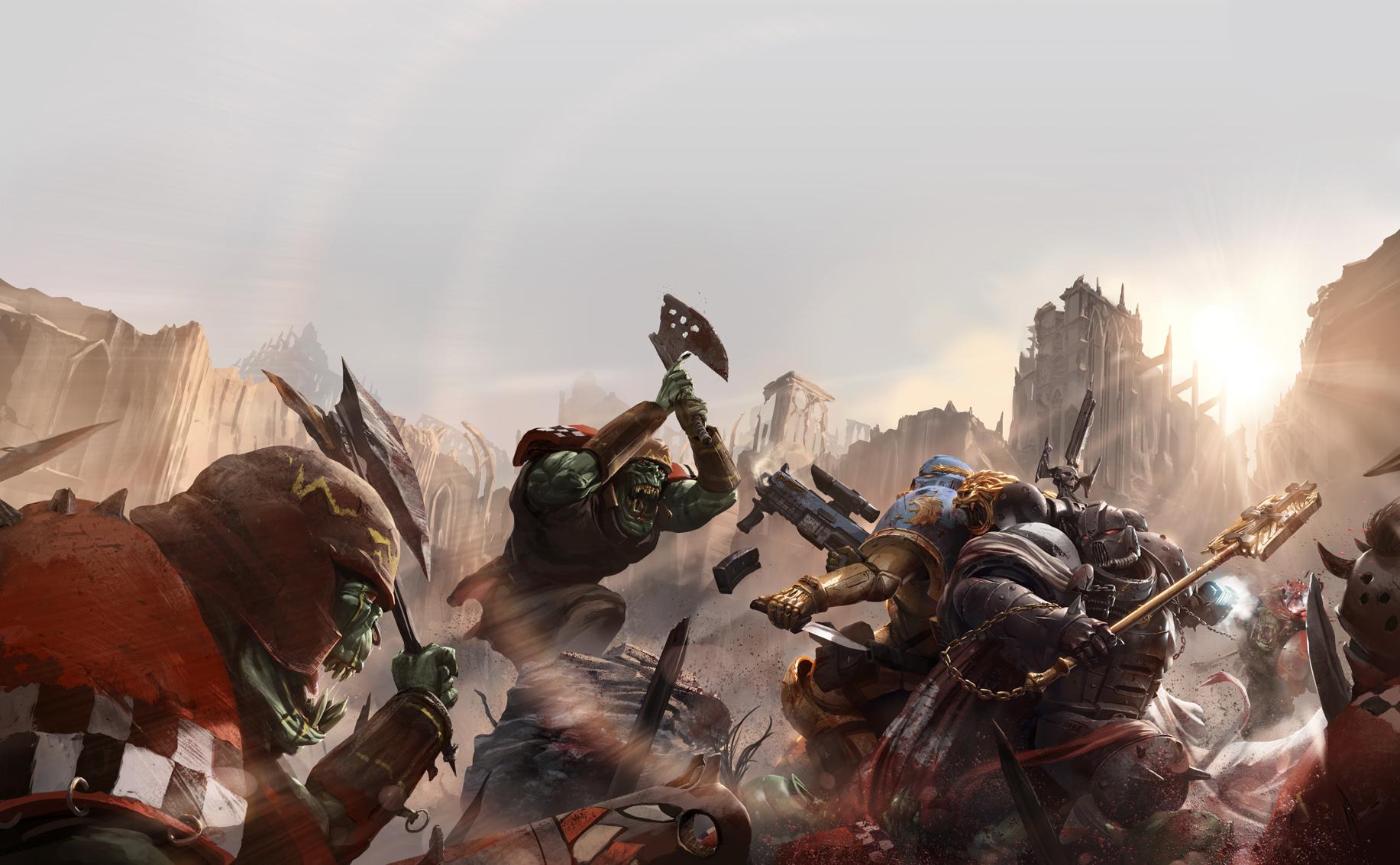 1833x1133 Space Marines Vs Orks Wallpaperx1133