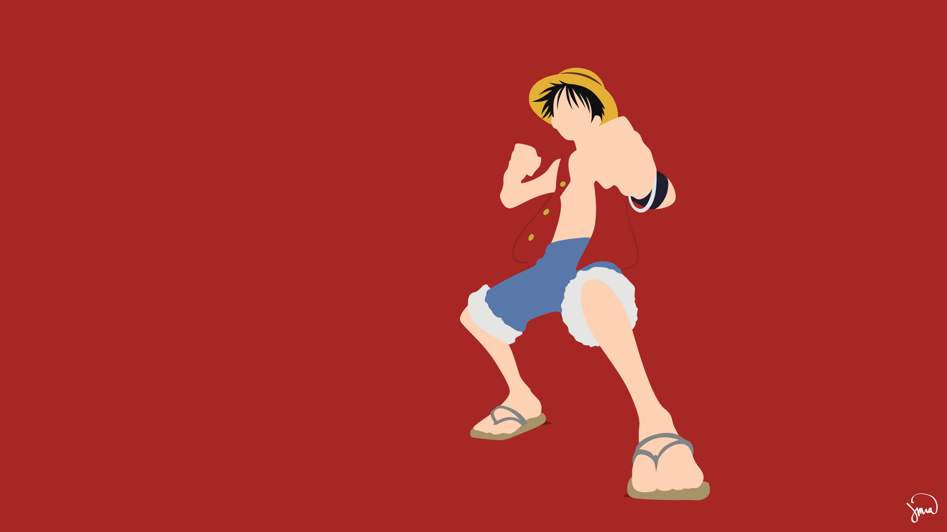 1920x1080 One Piece Minimalist Wallpaper