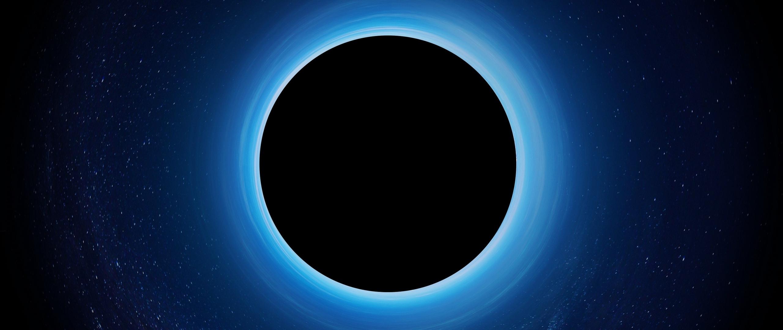 2560x1080 Wallpaper Black Hole, Eclipse, Stars, Singularity