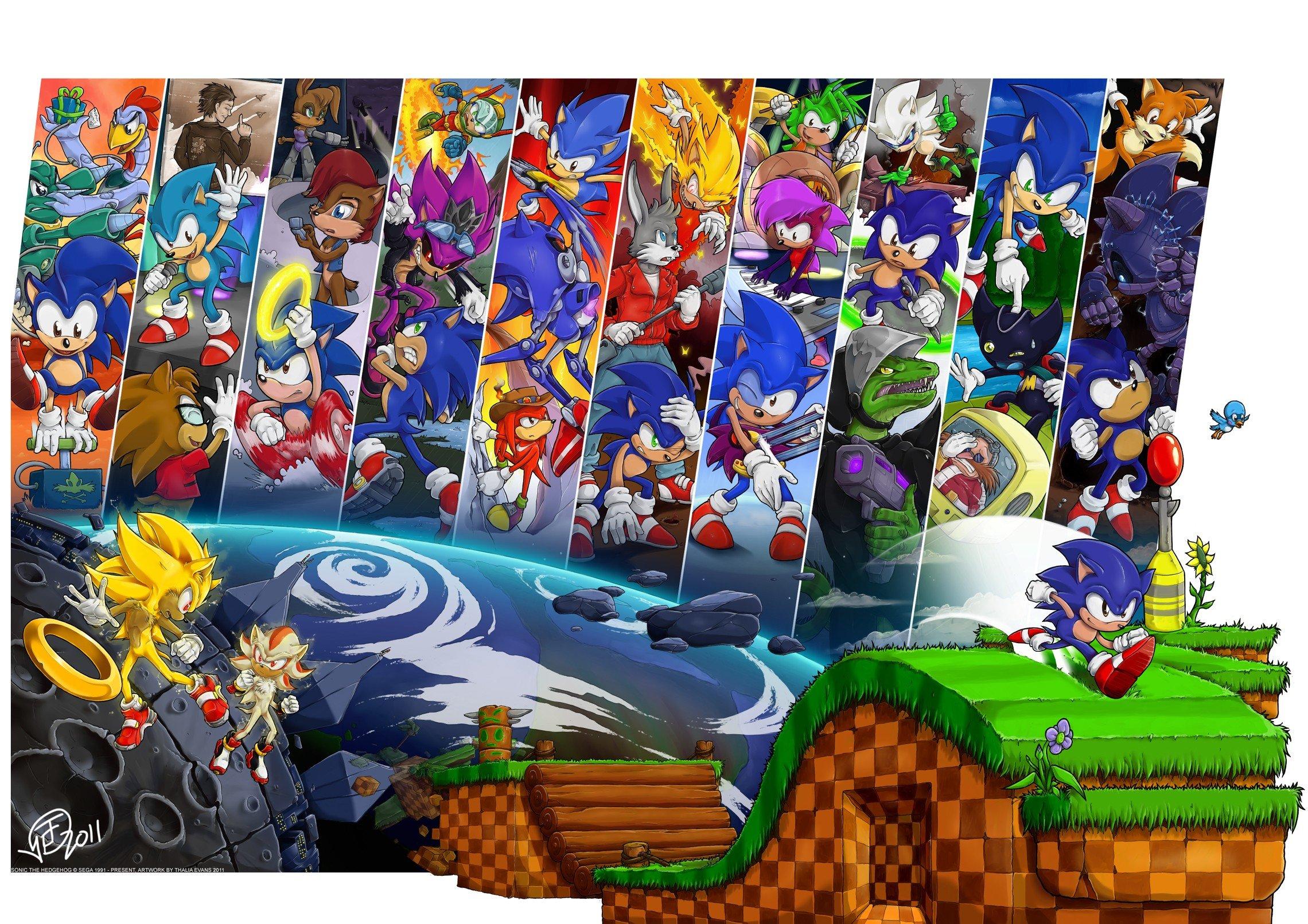 2280x1612 illustration, Sonic the Hedgehog, Toy, Sonic, play, Tails character, Shadow the Hedgehog, Knuckles, Metal Sonic, games, screenshot. Mocah HD Wallpaper