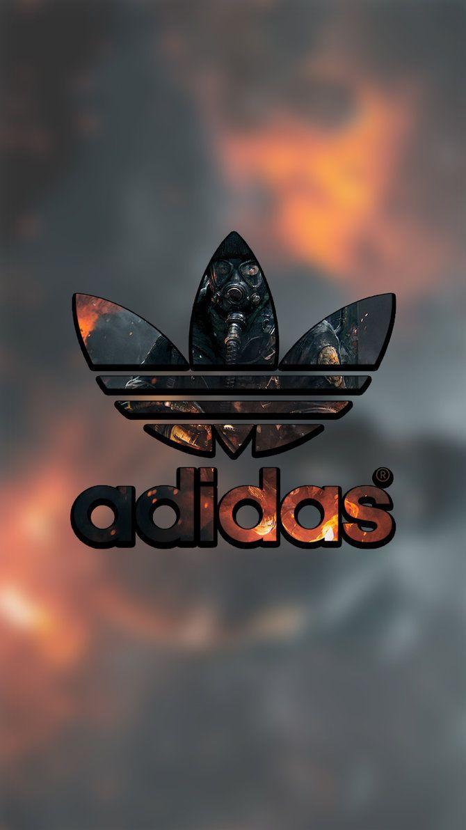 670x1192 Orange Adidas Logo iPhone Wallpaper
