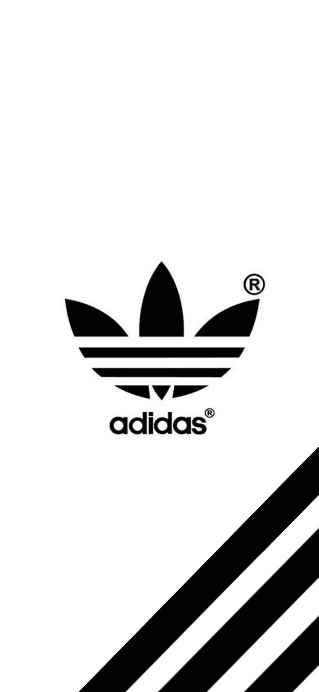 1025x2220 cool adidas wallpaper, logo, automotive decal, emblem, graphics, font, black and white, symbol, trademark, brand