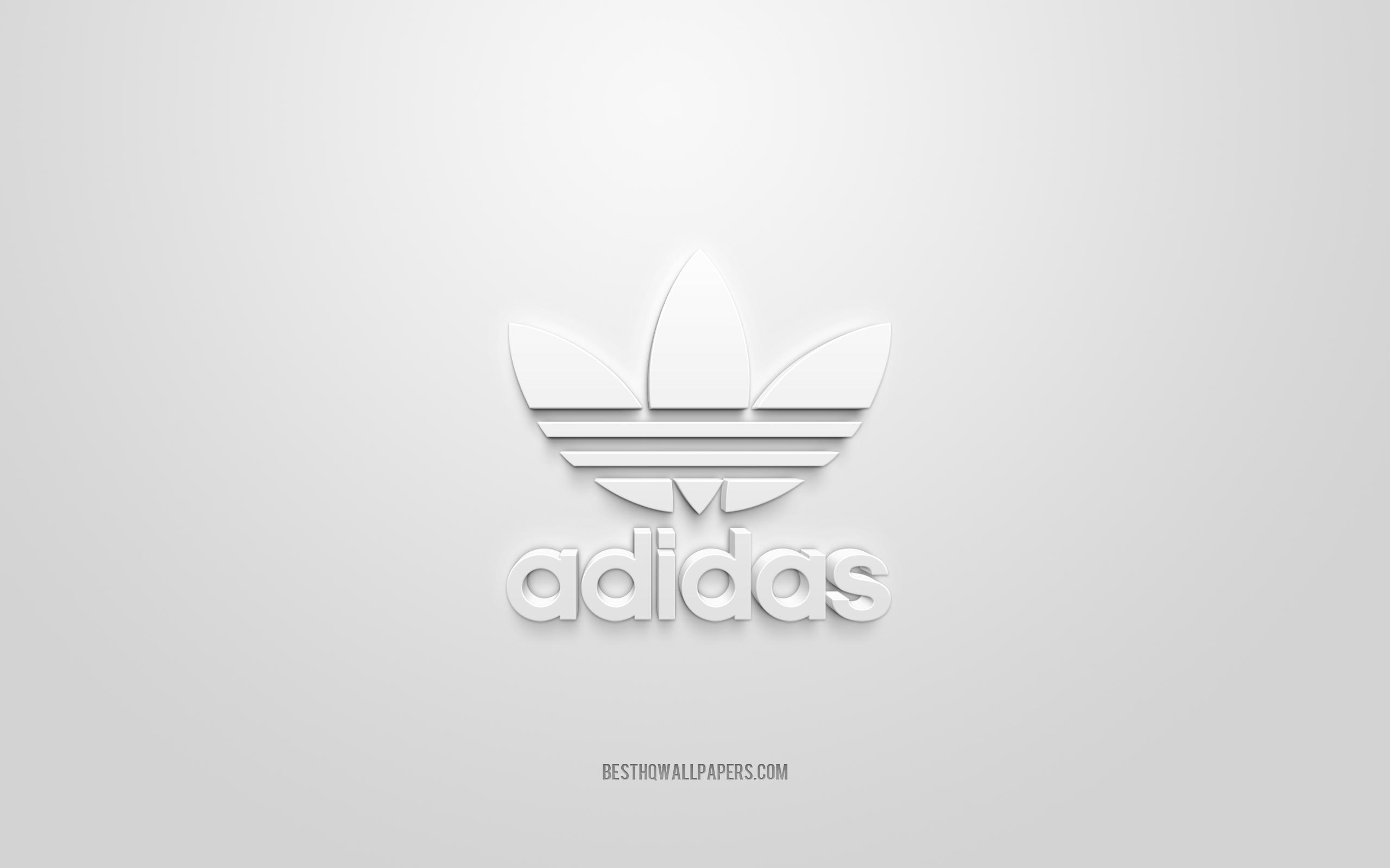 2560x1600 Download wallpaper Adidas logo, white background, Adidas 3D logo, 3D art, Adidas, brands logo, blue 3D Adidas logo for desktop with resolution 2560x1600. High Quality HD picture wallpaper