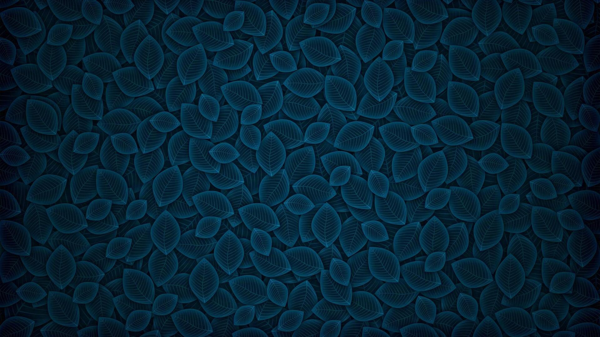 1920x1080 Digital art, blue, leaves, pattern, texture, simple, artwork • Wallpaper For You HD Wallpaper For Desktop & Mobile