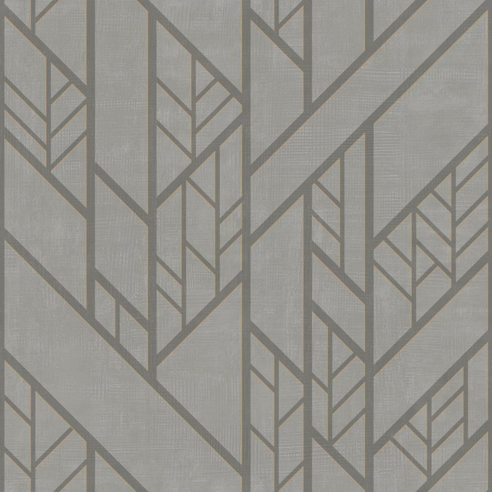 1000x1000 Industrial Grid Wallpaper in Dark Grey from the Modern Art Collection