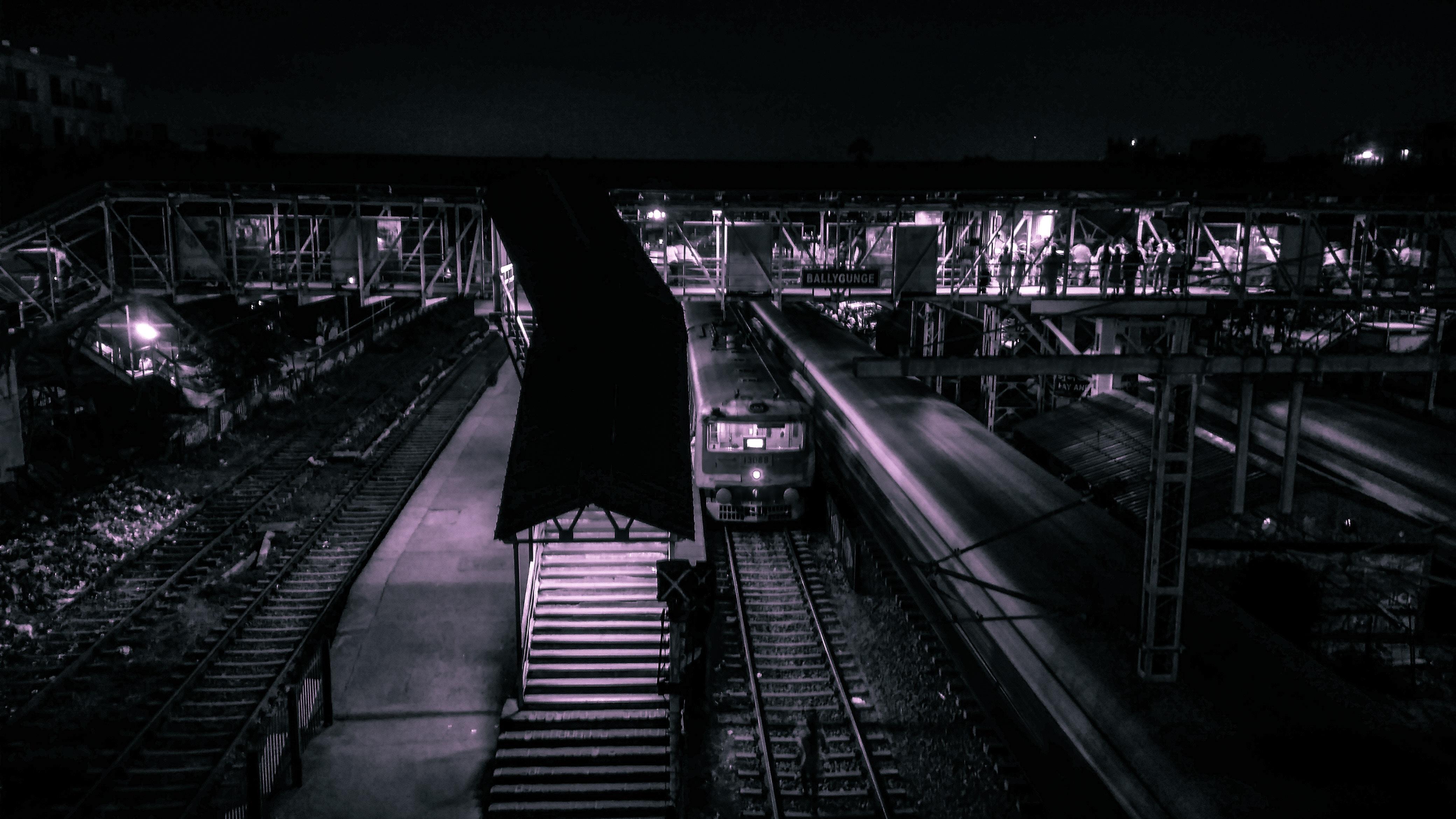 4160x2340 4160x2340 #platform, #train, #transportation, #dark, #black and white, #light, #night, #station, #industrial, #glow, #Free picture, #train station, #train track, #railway. Mocah HD Wallpaper
