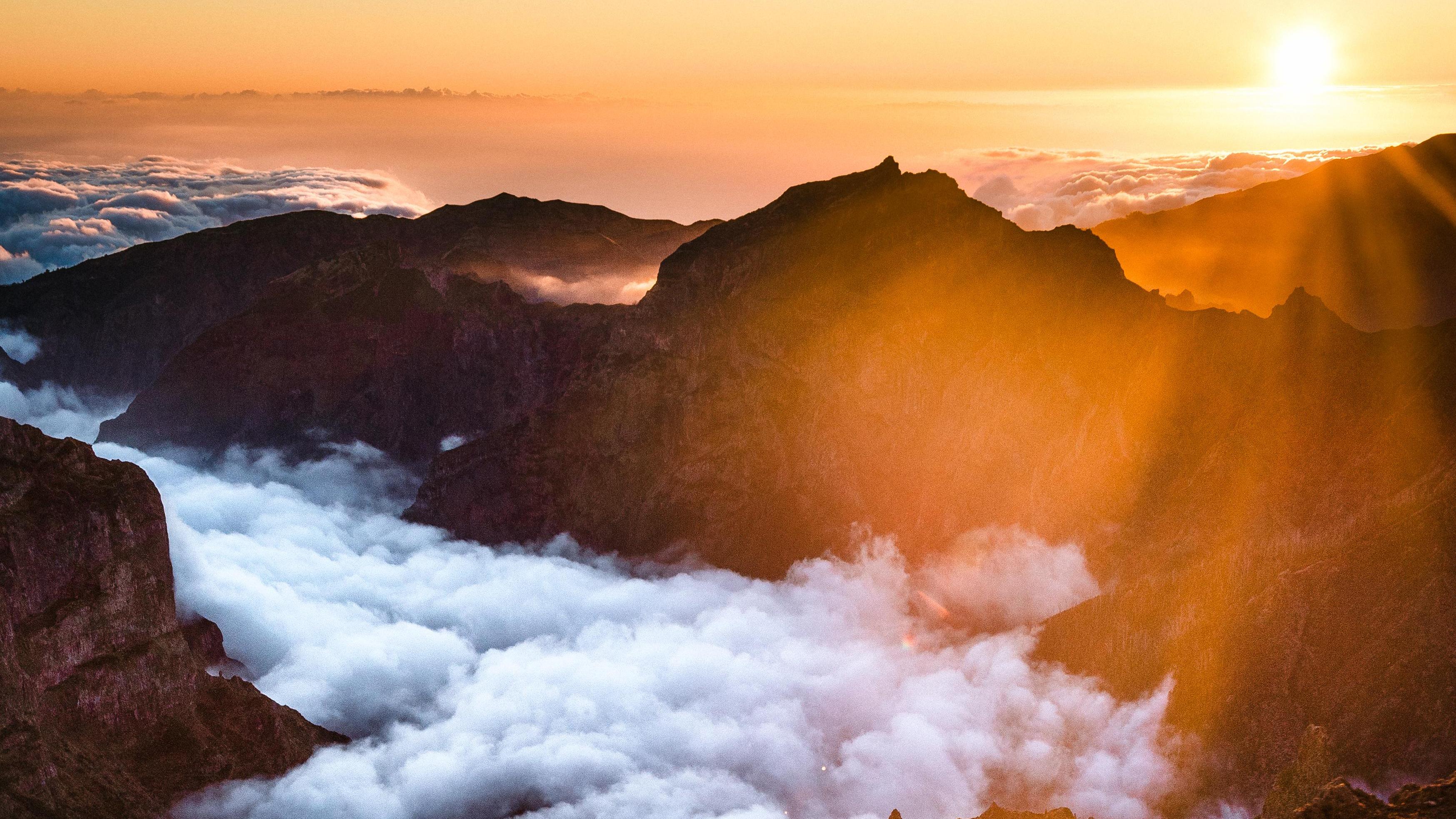 3495x1966 Cloudy Mountains Wallpaper Mountains HD