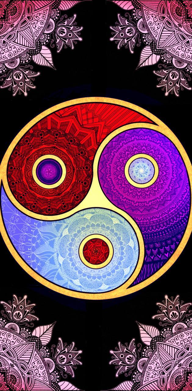 630x1280 Yin yang mandala wallpaper