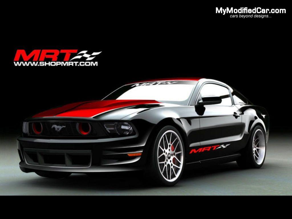 1024x768 Modified Black Ford Mustang Wallpaper