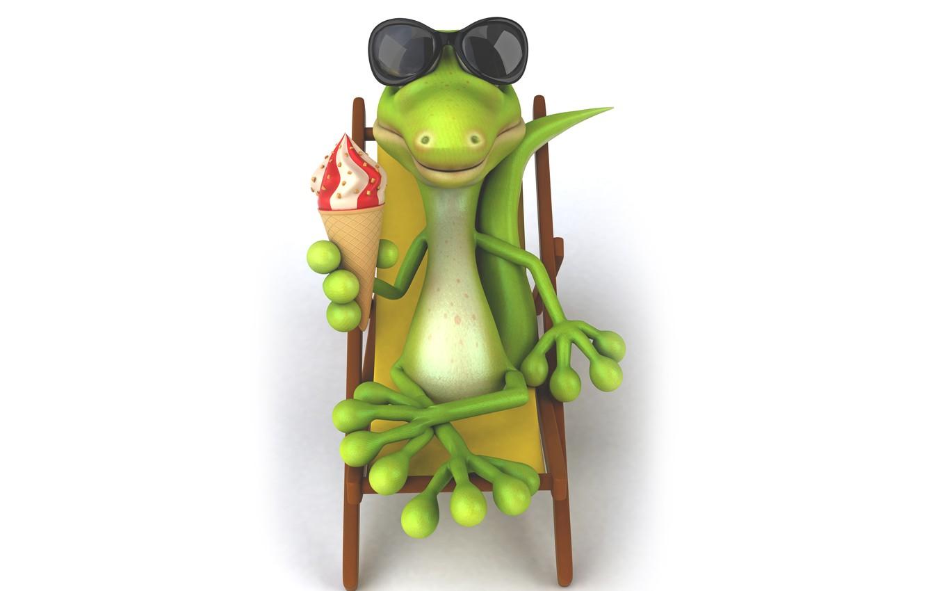 1332x850 Wallpaper character, funny, ice cream, reptile image for desktop, section рендеринг