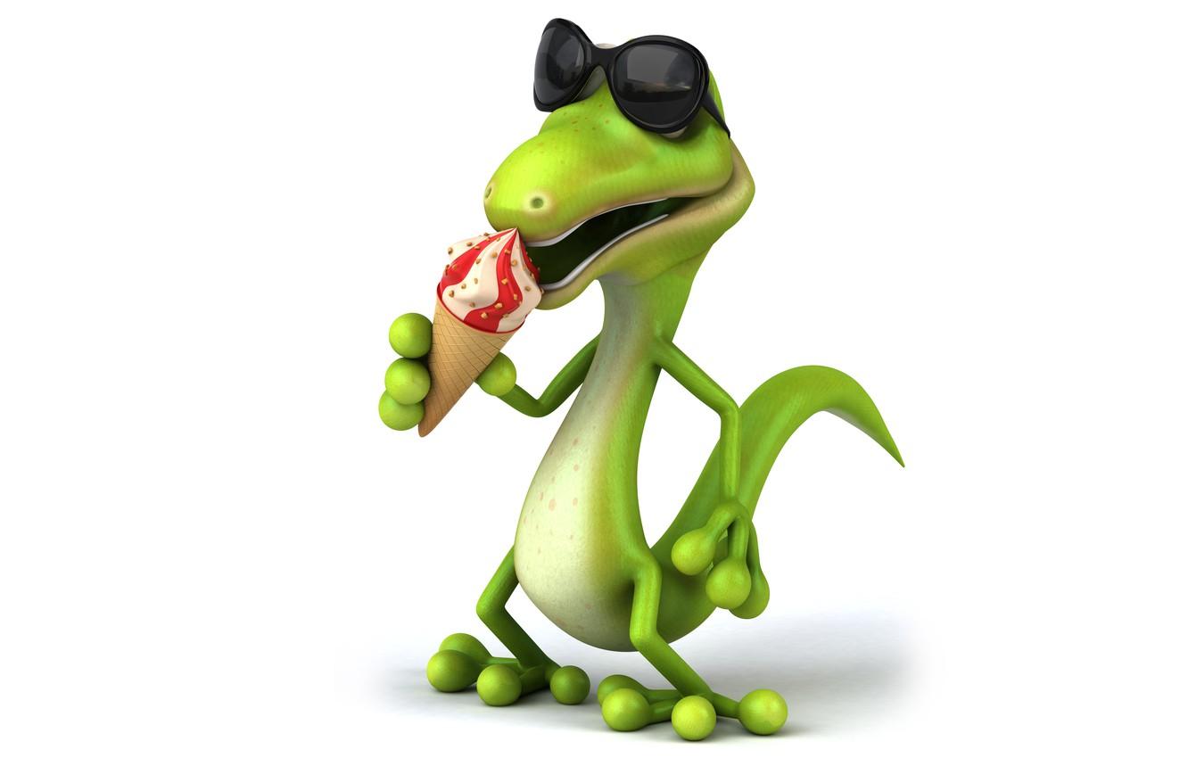 1332x850 Wallpaper character, funny, ice cream, reptile image for desktop, section рендеринг