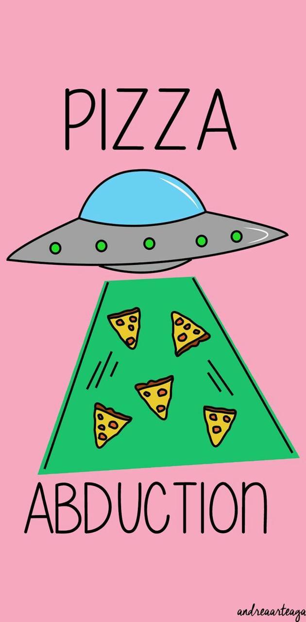 630x1280 cute pizza cut ufo wallpaper