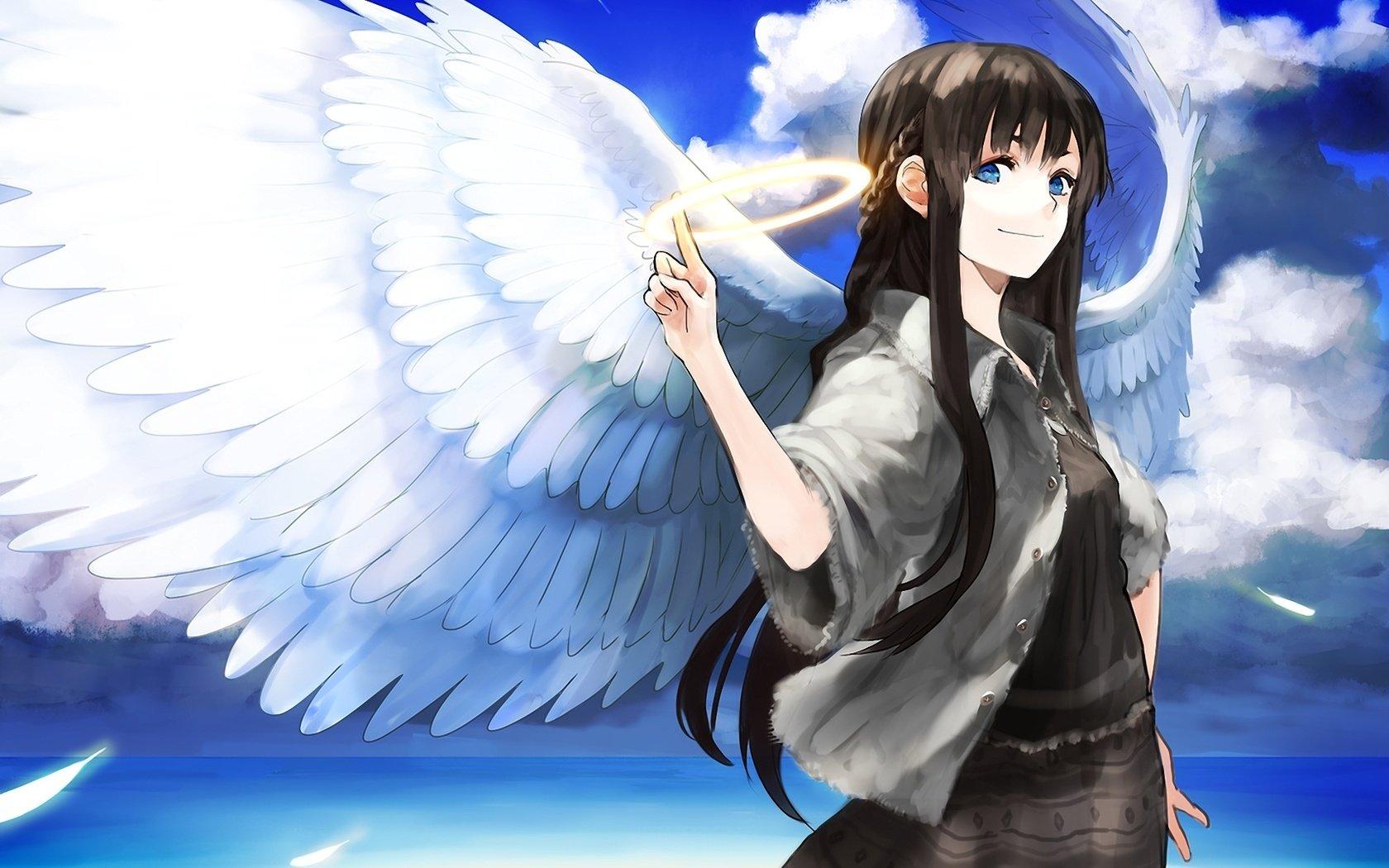 1680x1050 Anime Angel Girl Wings Desktop Wallpaper 84933