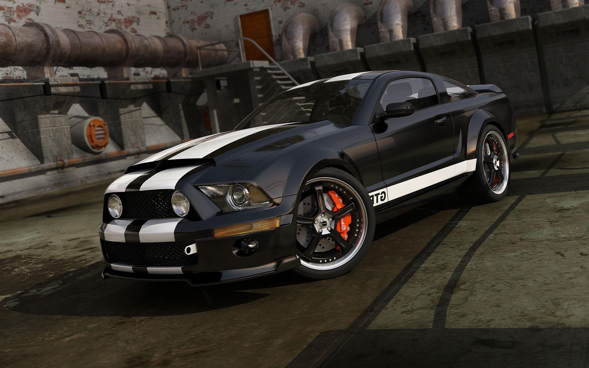 1920x1200 Black Mustang GT Wallpaper