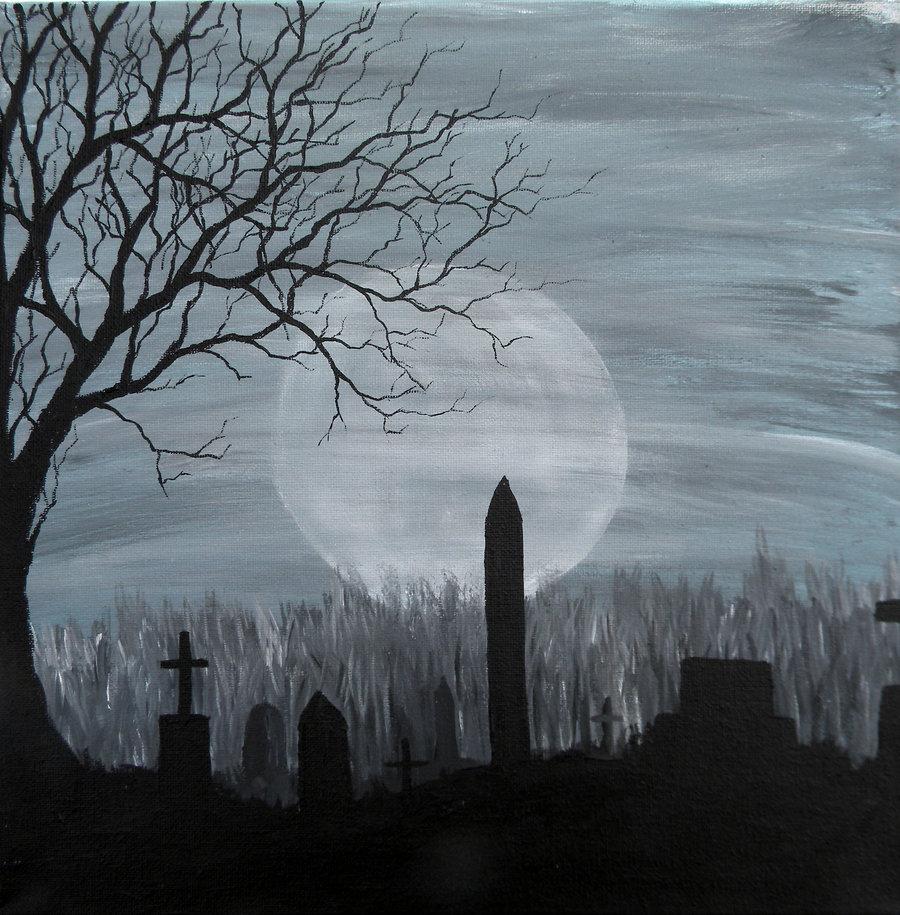 Черная краска graveyard. Кладбище арты. Кладбище ночью. Мрачное кладбище. Кладбище в лесу.