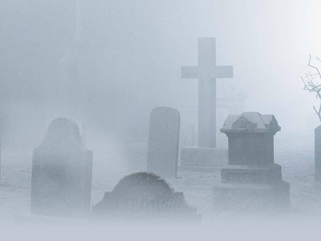 1024x768 Misty Foggy Cemetery. Wallpaper, Cemetery, HD wallpaper
