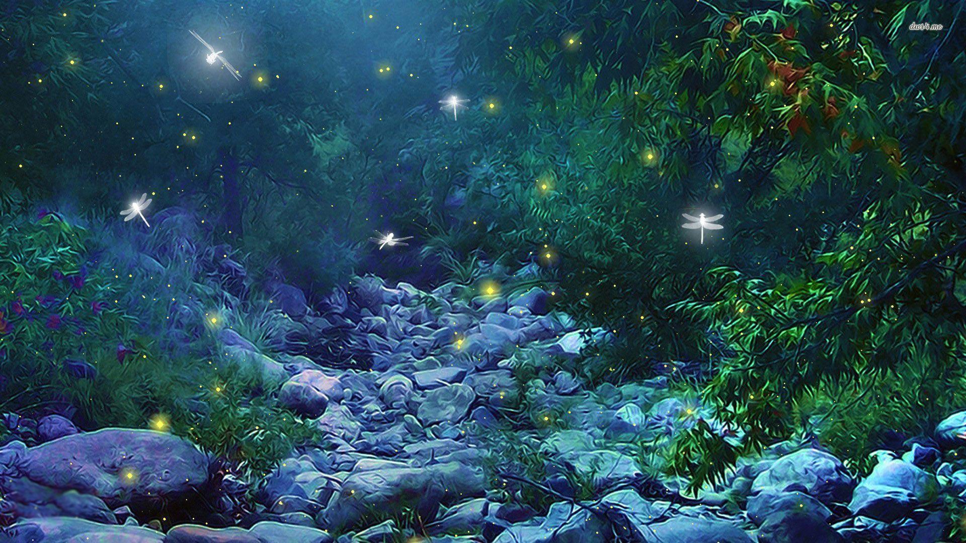 1920x1080 Fireflies in Woods wallpaper wallpaper
