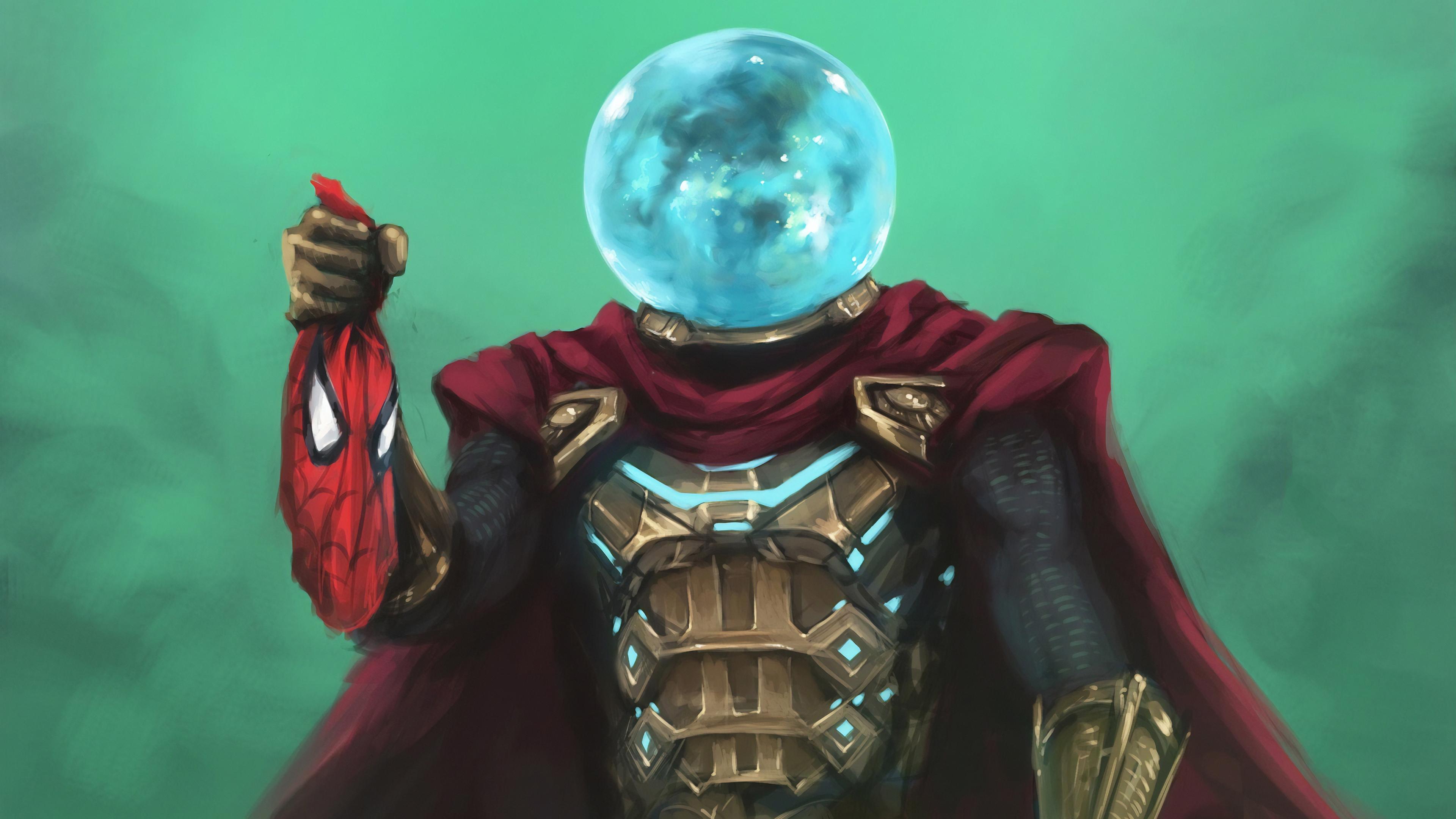 3840x2160 Wallpaper 4k Mysterio Hand On Spiderman Mask Wallpaper