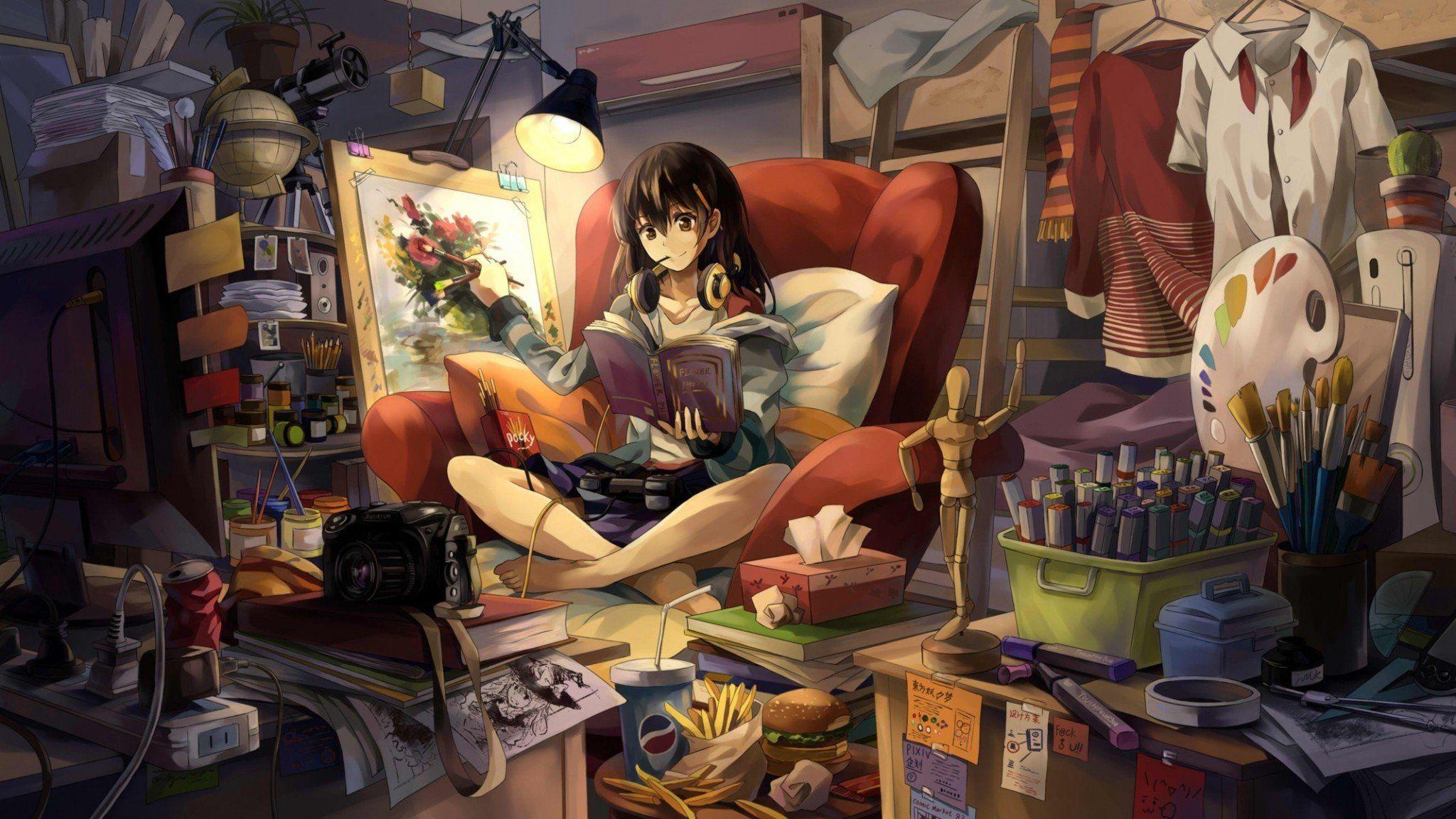 2048x1152 Anime Gaming Wallpaper